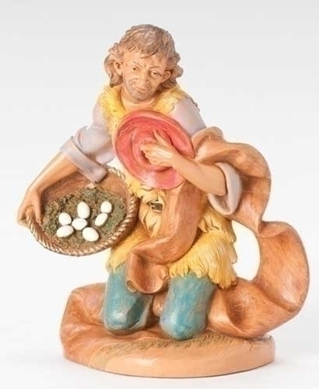 12" Kneeling Ezra with Basket Figure - Fontanini