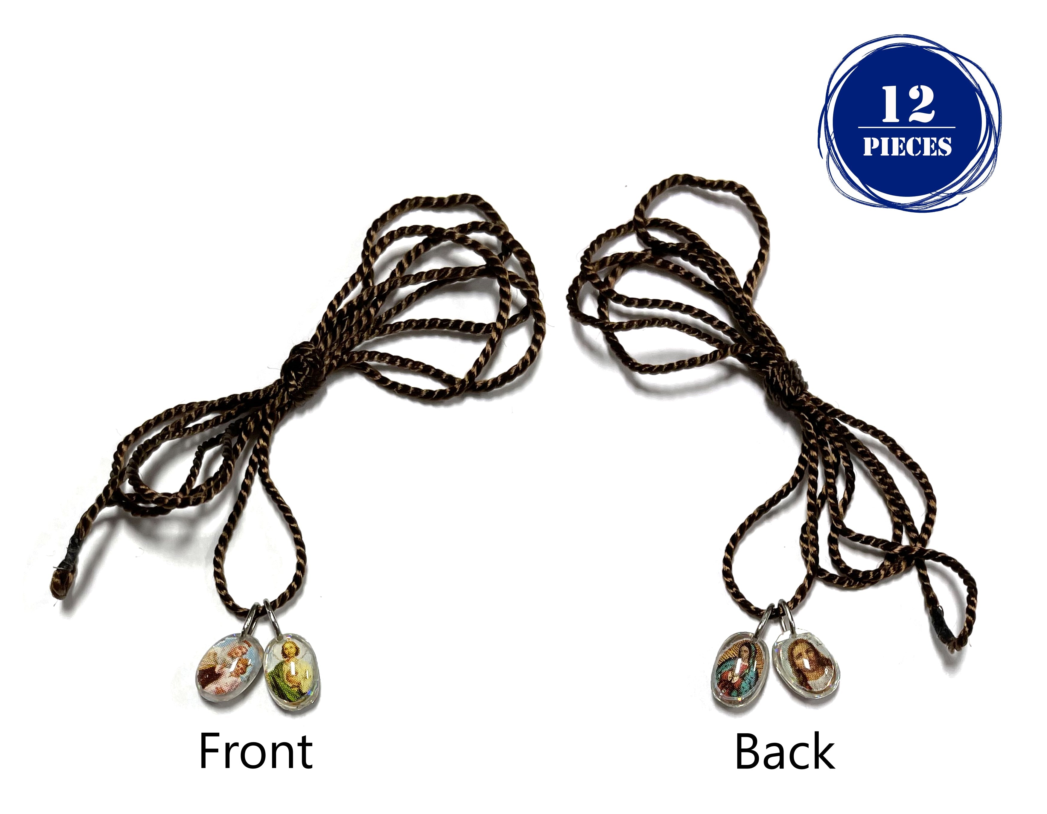 Scapular medals of saints in miniatures. Escapulario medallas de santos en miniaturas