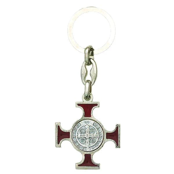 Saint Benedict Enamel Key Ring