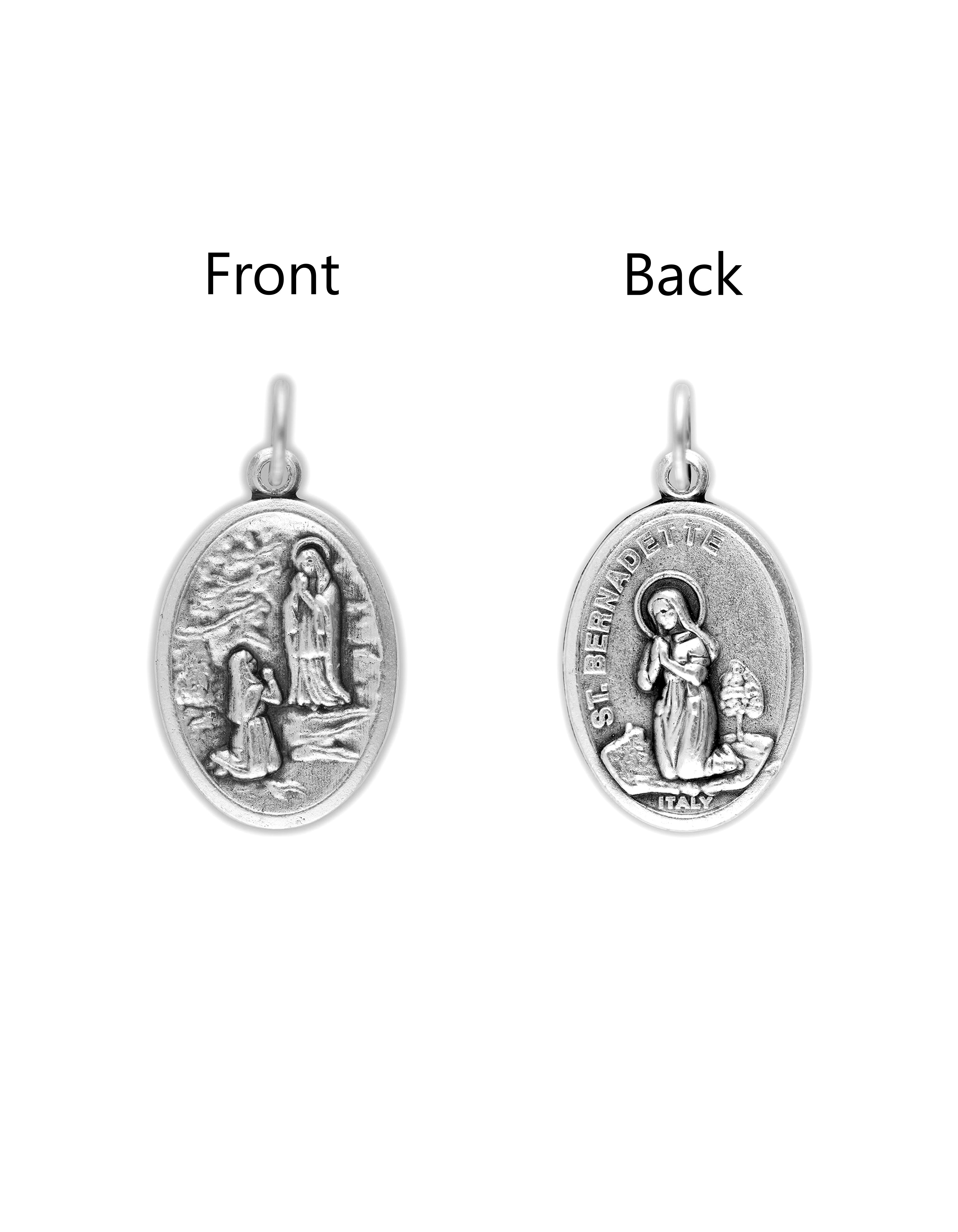 Saints Medals in oxidized silver made in Italy 1.0" x 0.7"