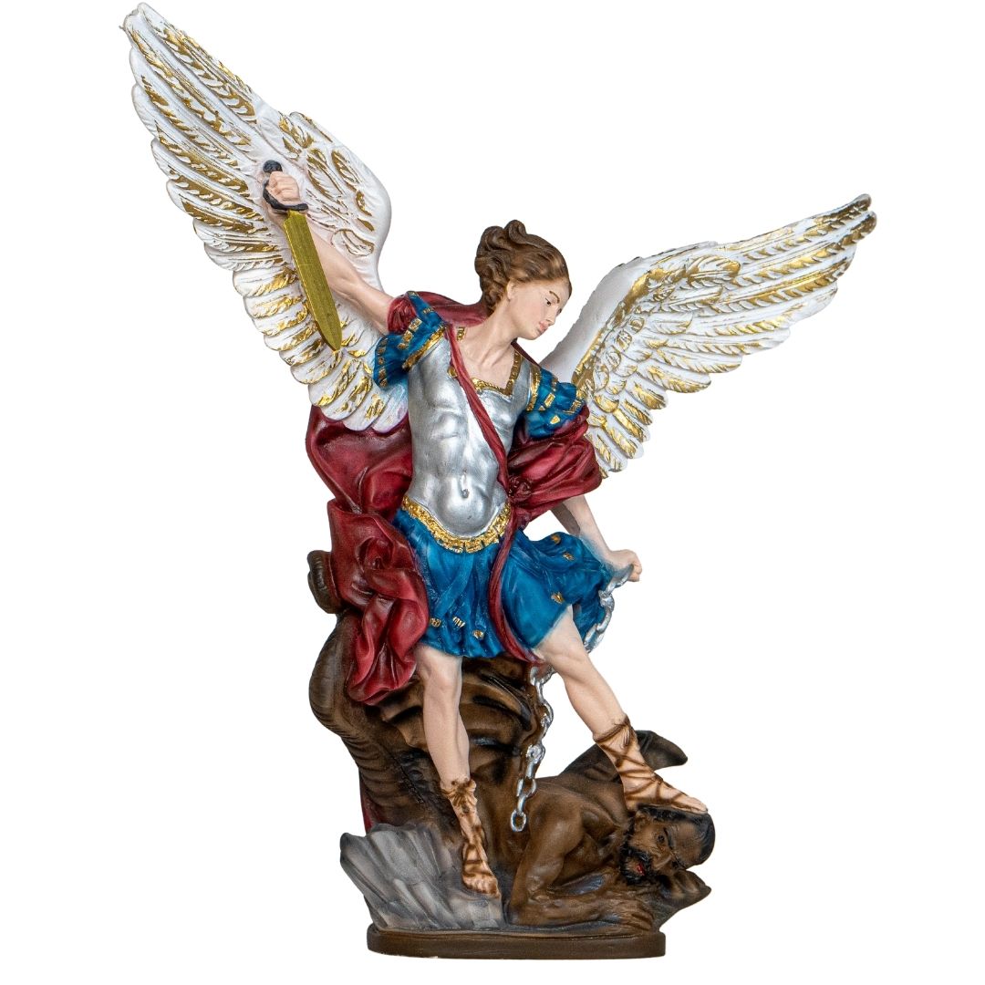 The Faith Gift Shop Saint Michael The Archangel statue - Hand Painted in Italy - Our Tuscany Collection - Estatua de San Miguel Arcangel