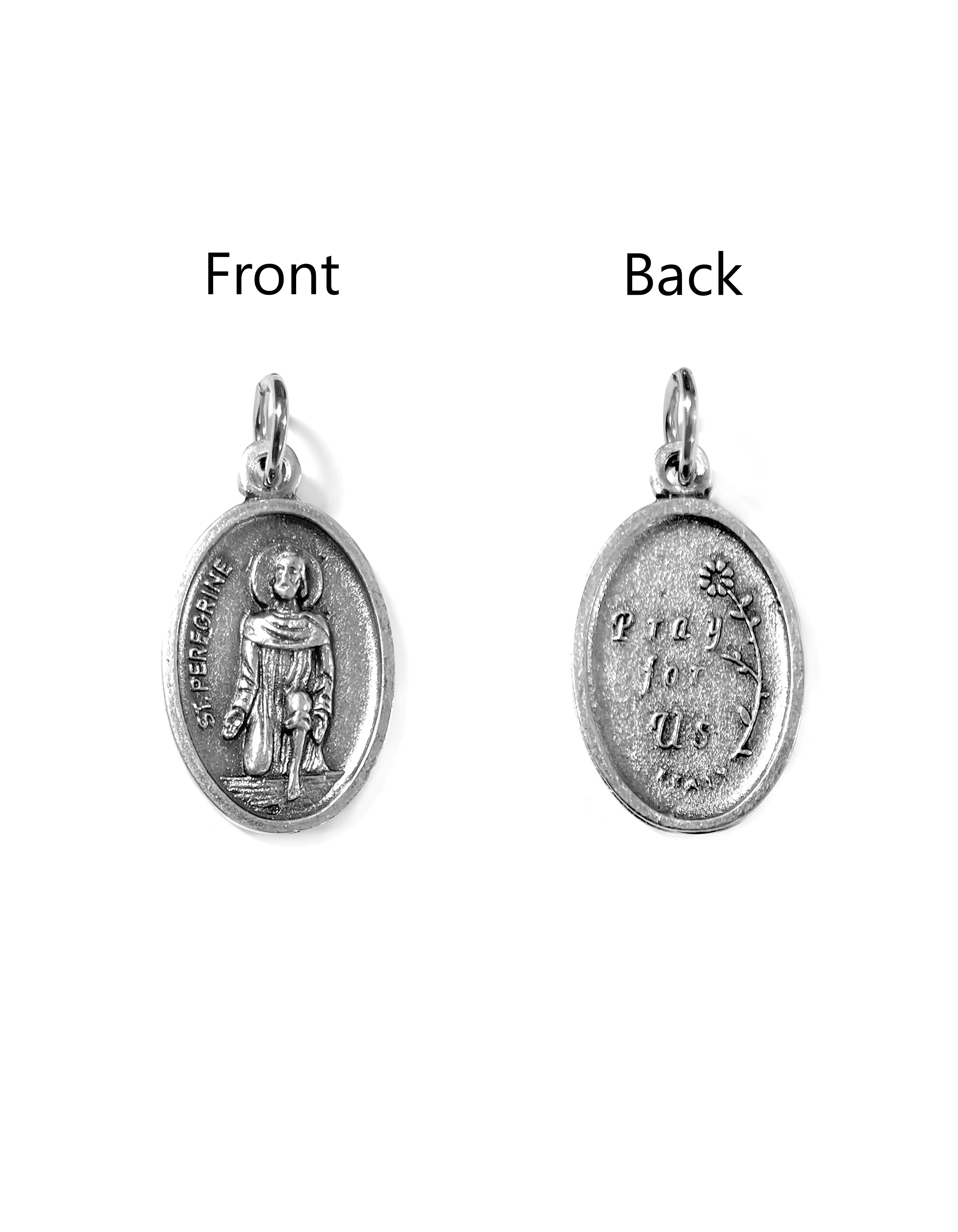 Saints Medals in oxidized silver made in Italy 1.0" x 0.7"