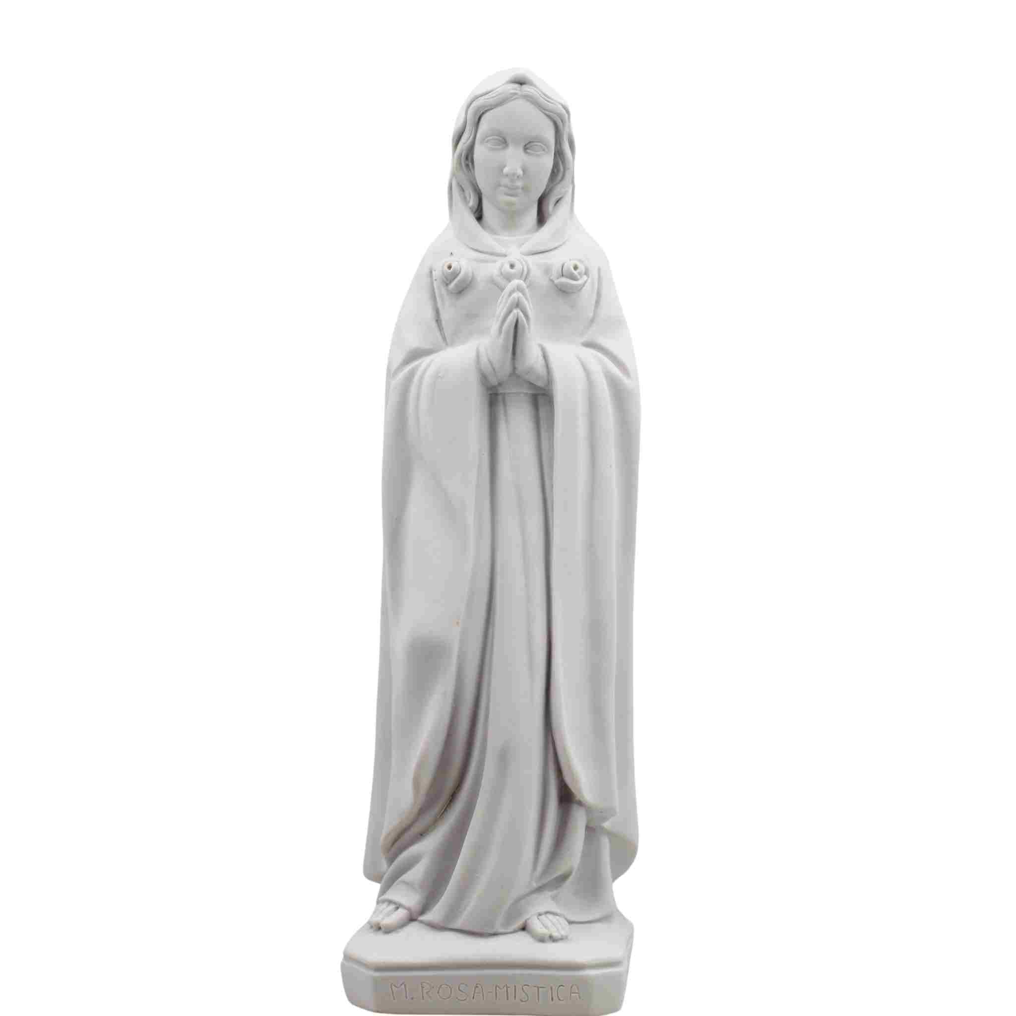 The Faith Gift Shop Mystic Rose Virgin Mary all White Statue- Made in Italy - Our Tuscany Collection - Maria Rosa Mistica Blanca