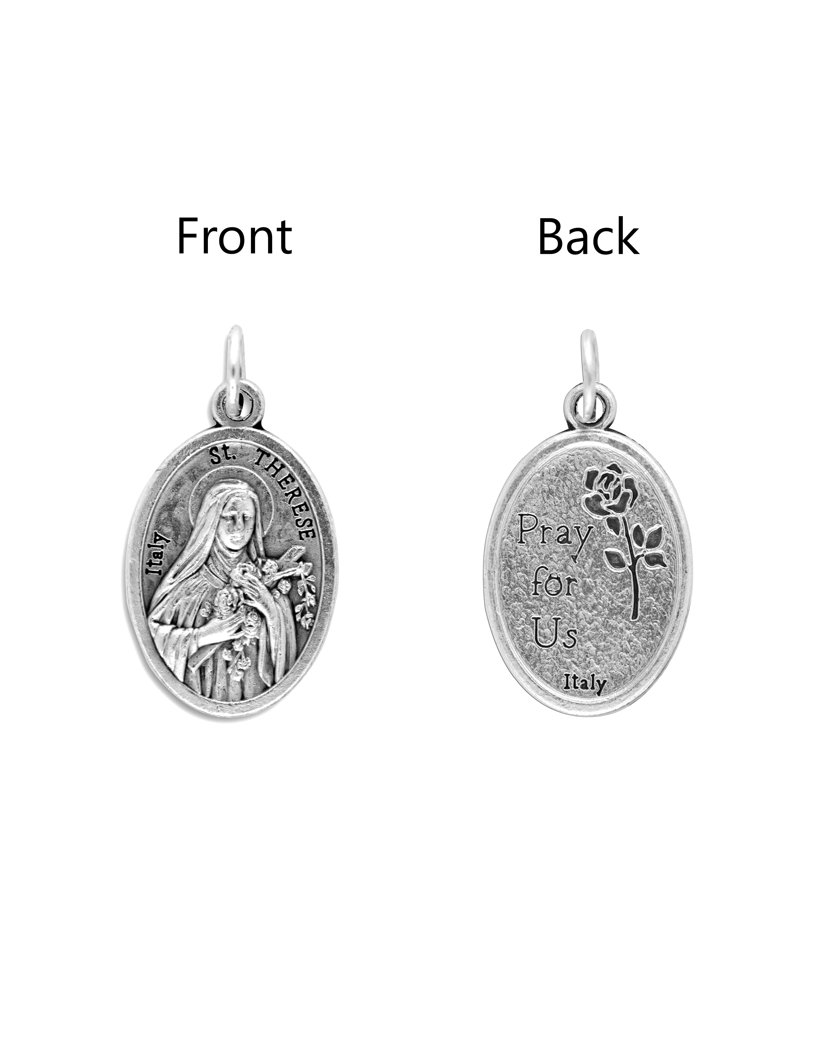 Saints Medals in oxidized silver made in Italy 1.0" x 0.7"