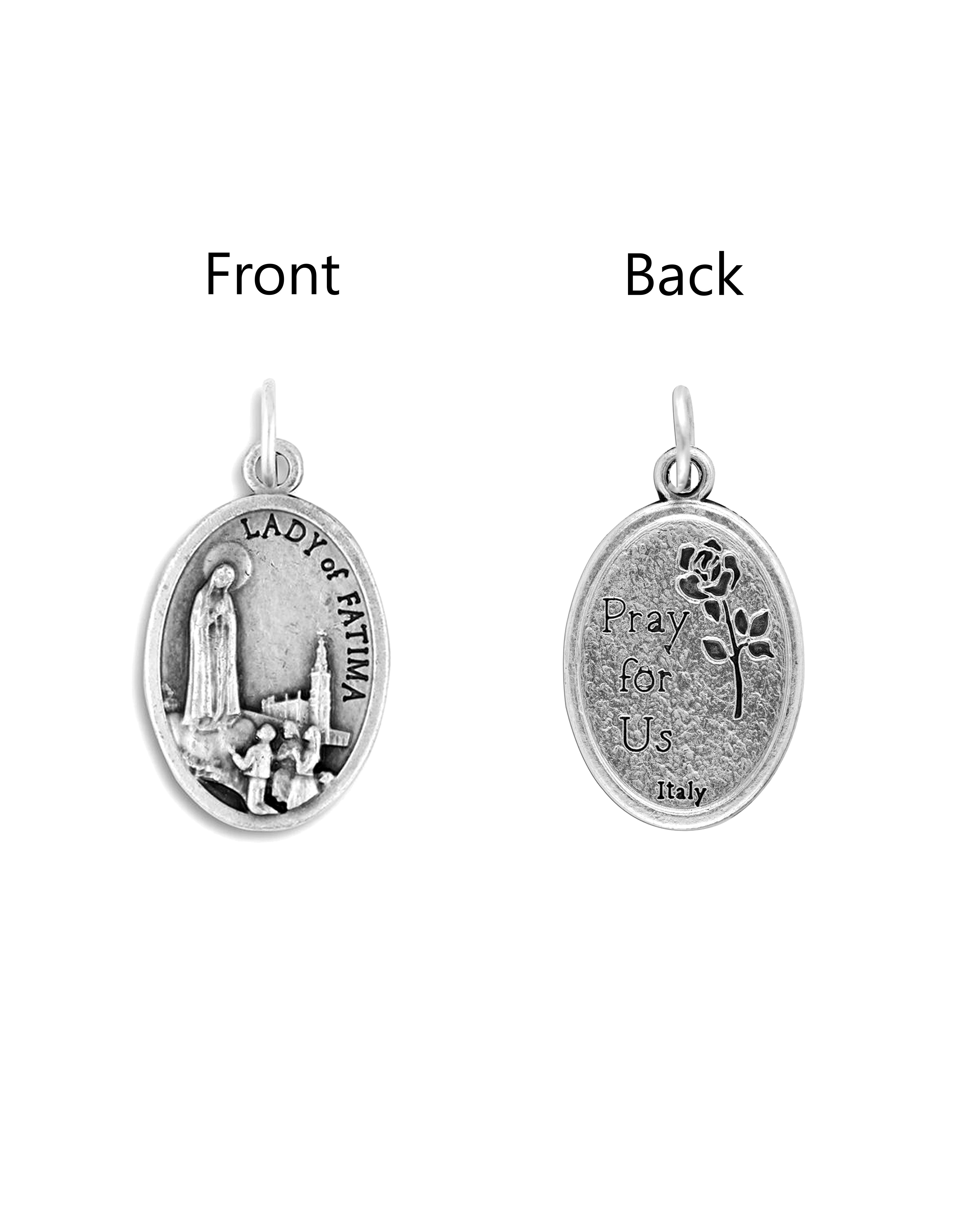 Saints Medals in oxidized silver made in Italy 1.0" x 0.7"