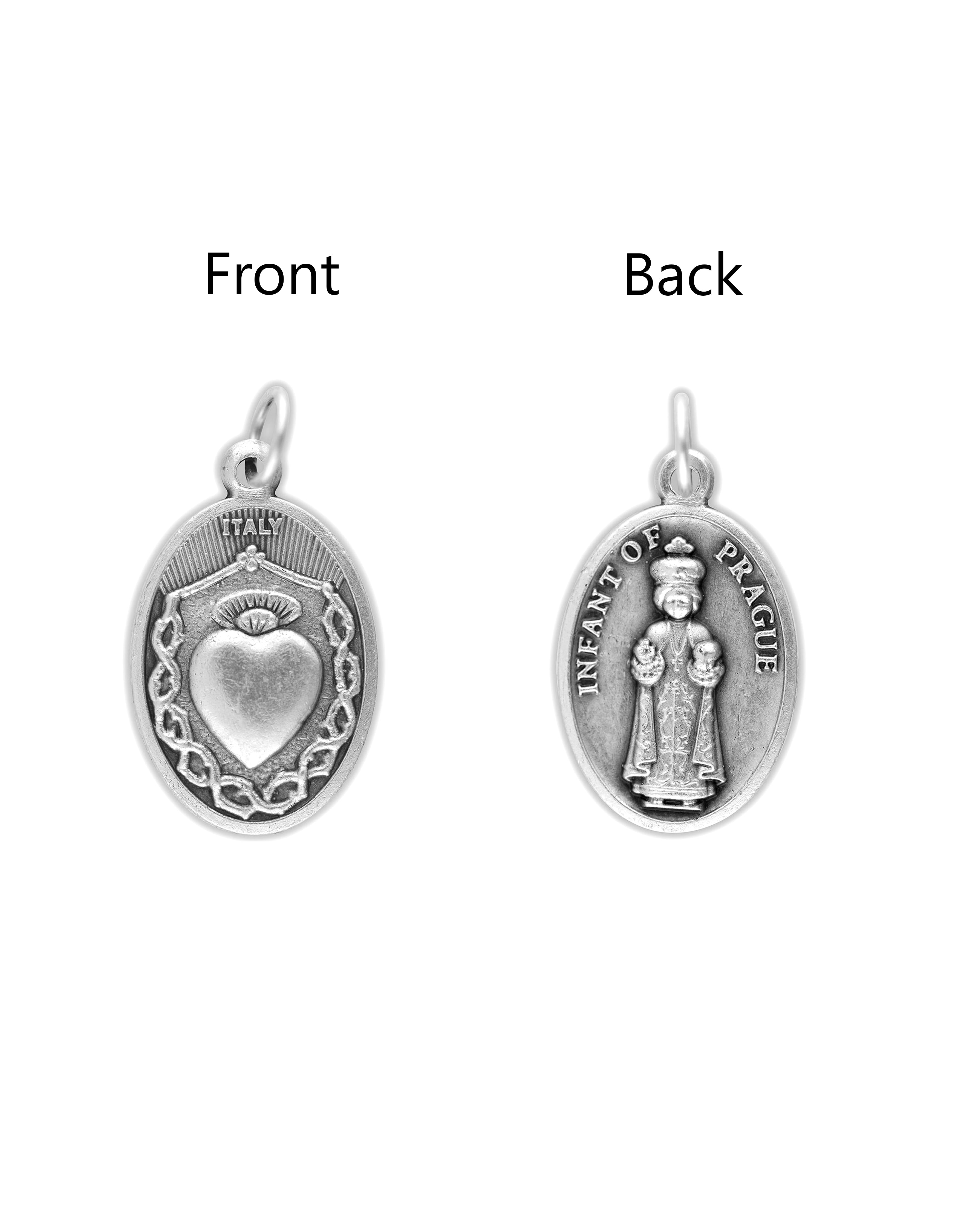 Saints Medals in oxidized silver made in Italy 1.0" x 0.7"