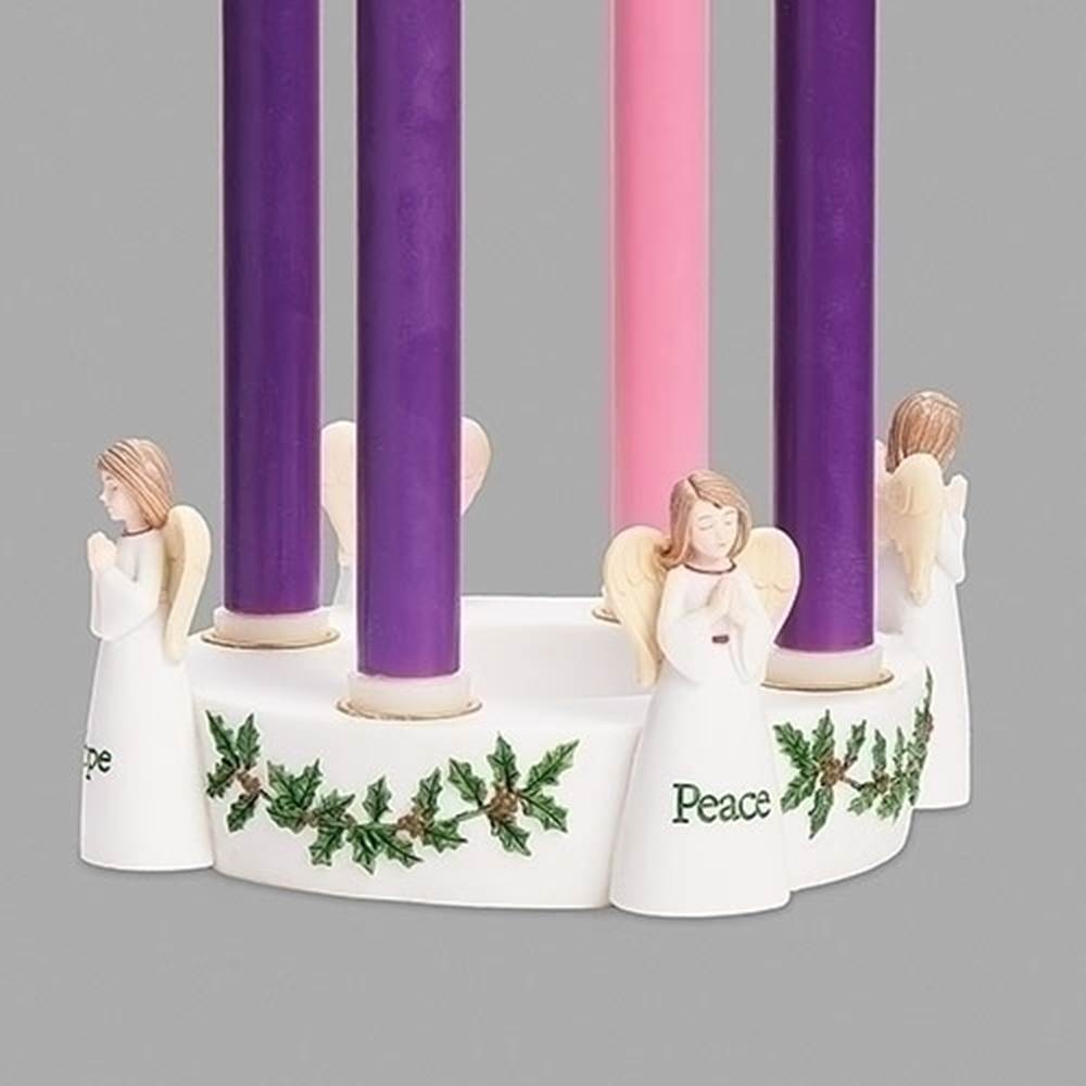 Advent Wreath White Angels Hope, Peace, Love & Joy
