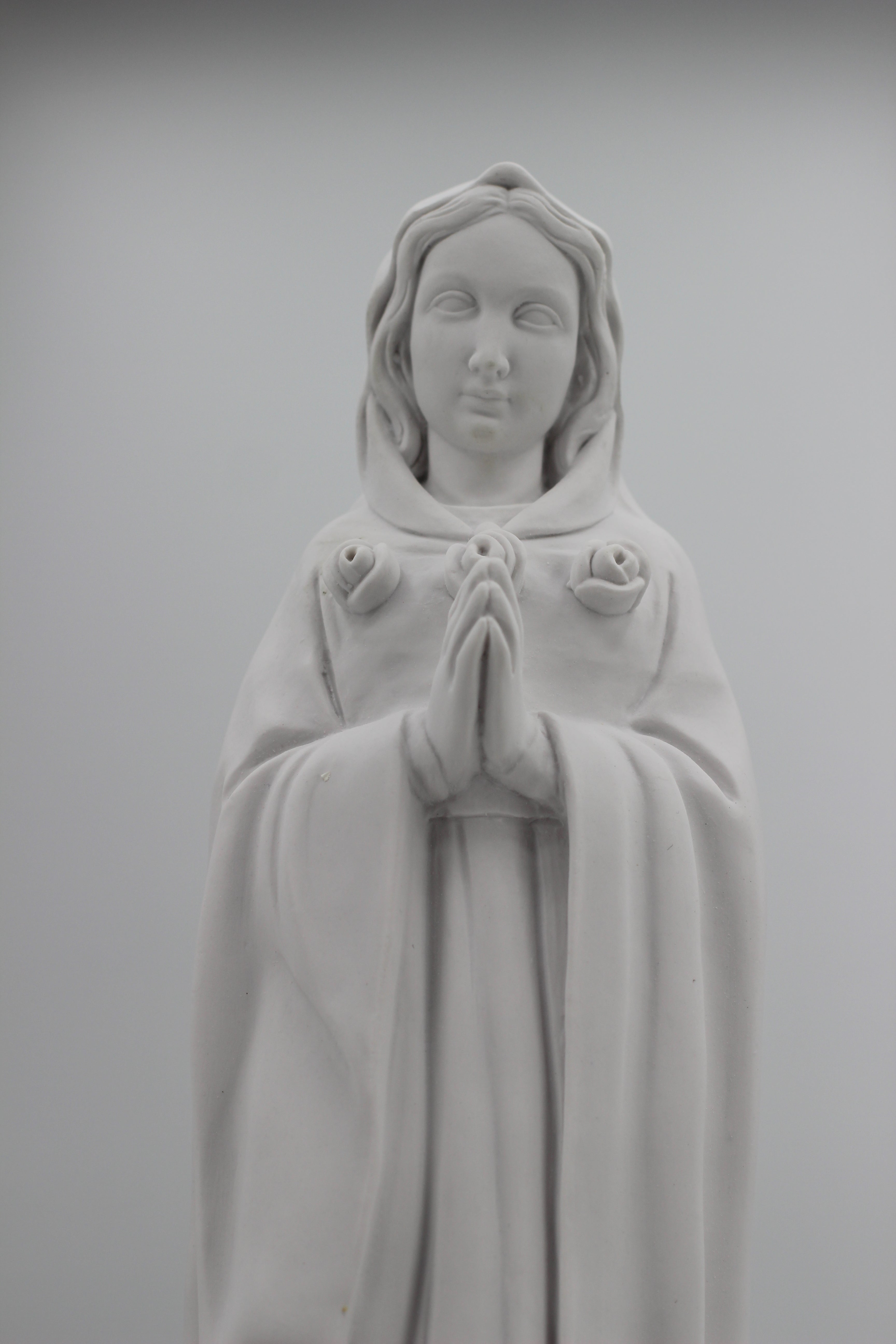 The Faith Gift Shop Mystic Rose Virgin Mary all White Statue- Made in Italy - Our Tuscany Collection - Maria Rosa Mistica Blanca
