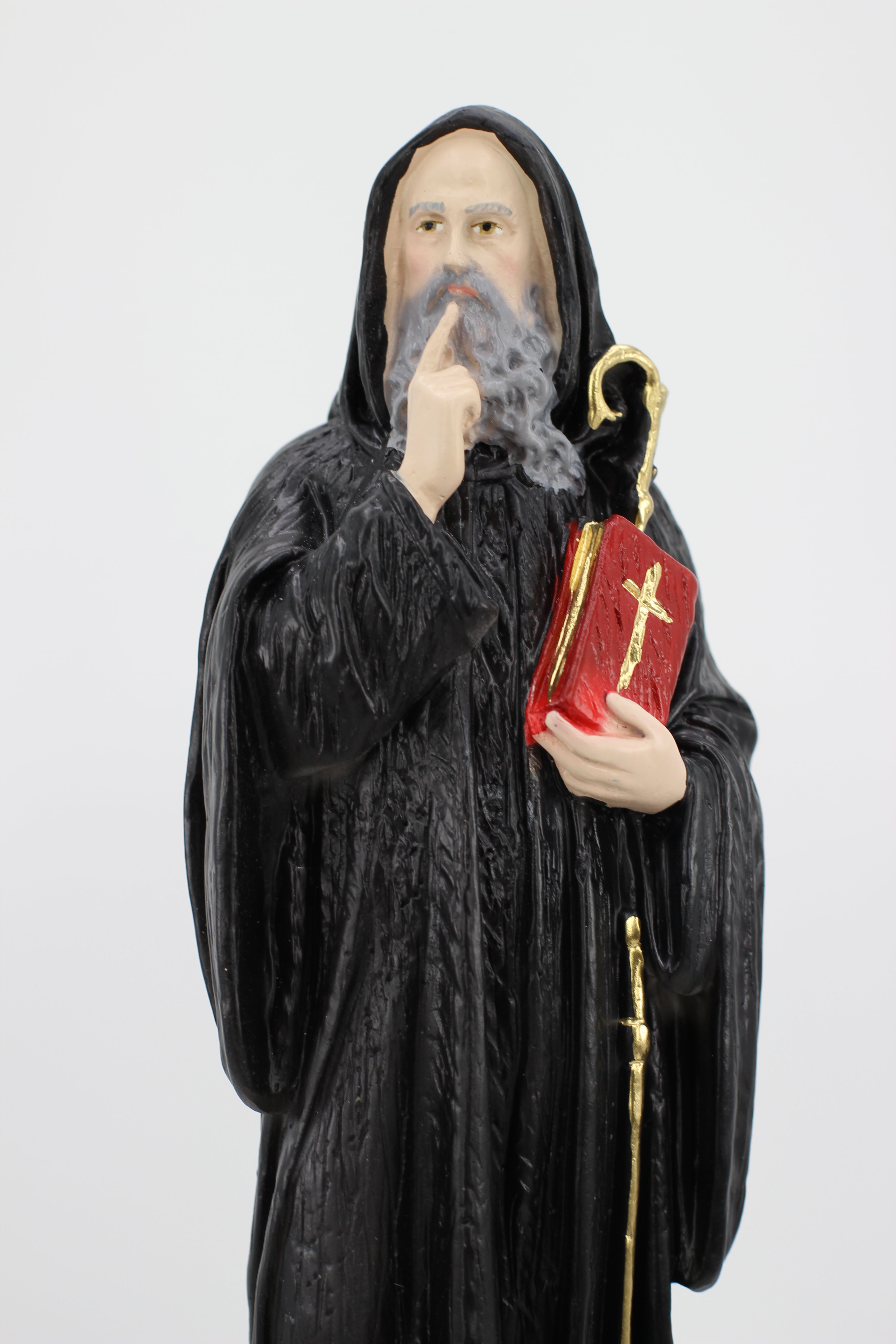 The Faith Gift Shop Saint Benedict statue - Hand Painted in Italy - Our Tuscany Collection - Estatua de San Benito