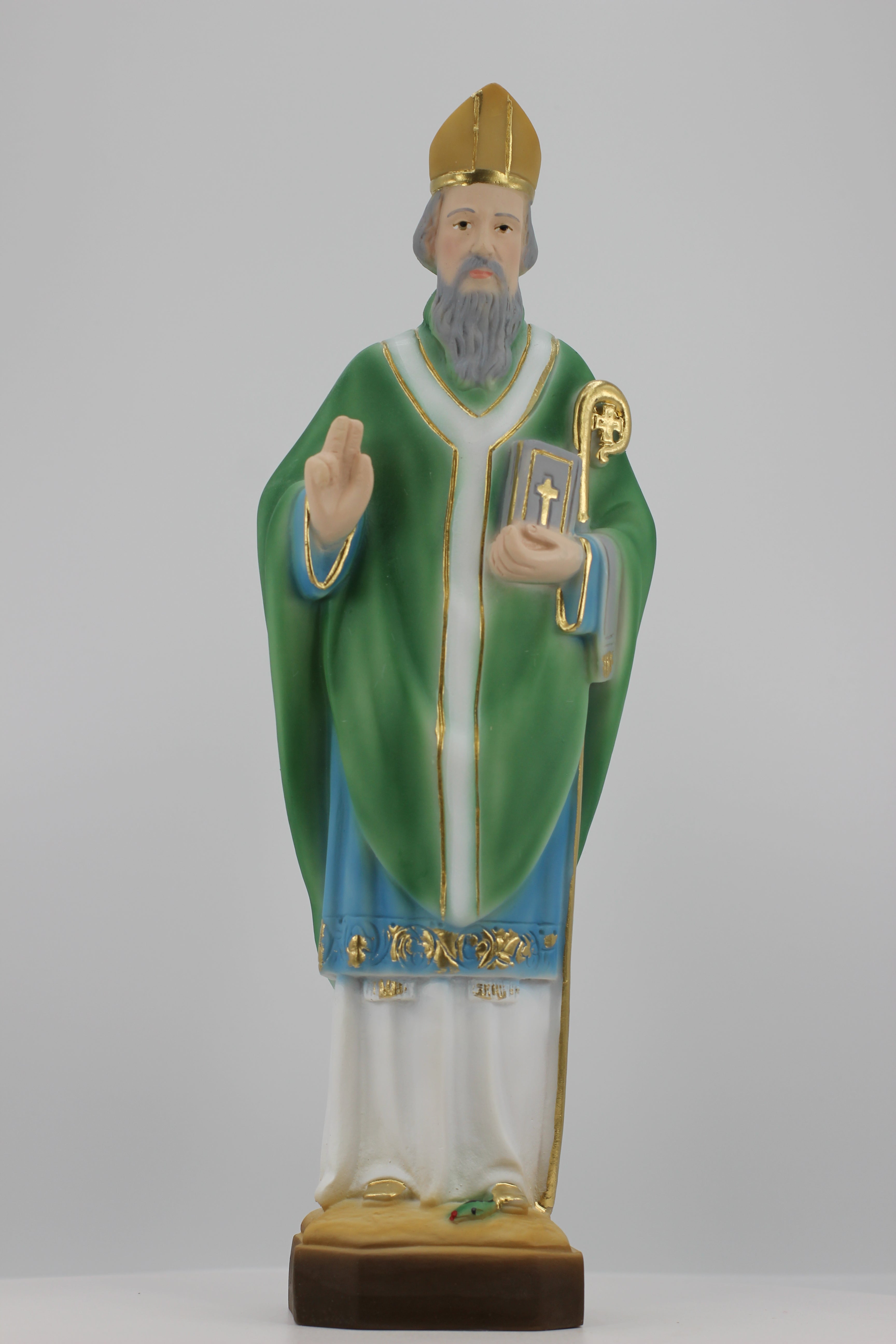 The Faith Gift Shop Saint Patrick statue - Hand Painted in Italy - Our Tuscany Collection -Estatua de San Patricio