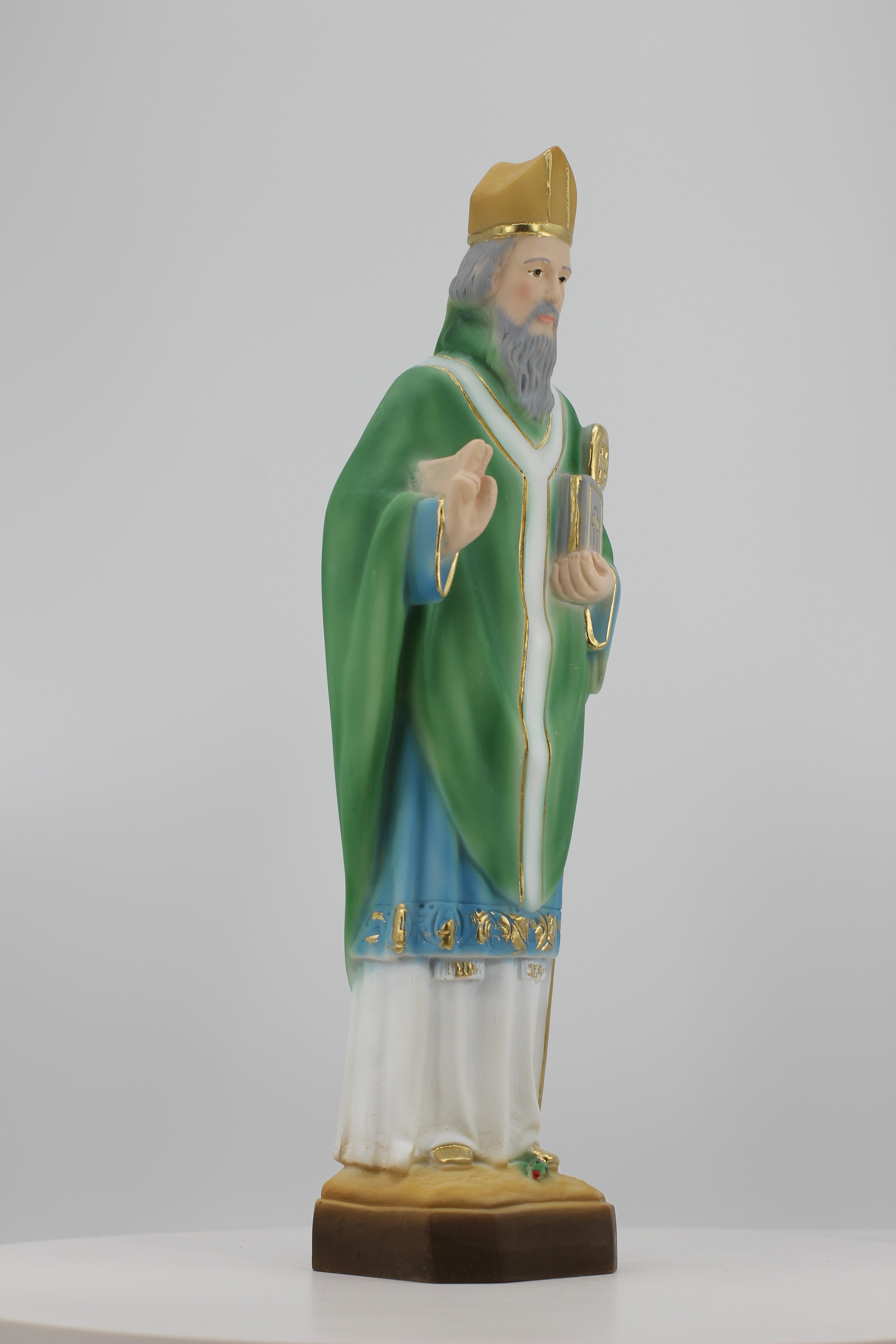 The Faith Gift Shop Saint Patrick statue - Hand Painted in Italy - Our Tuscany Collection -Estatua de San Patricio