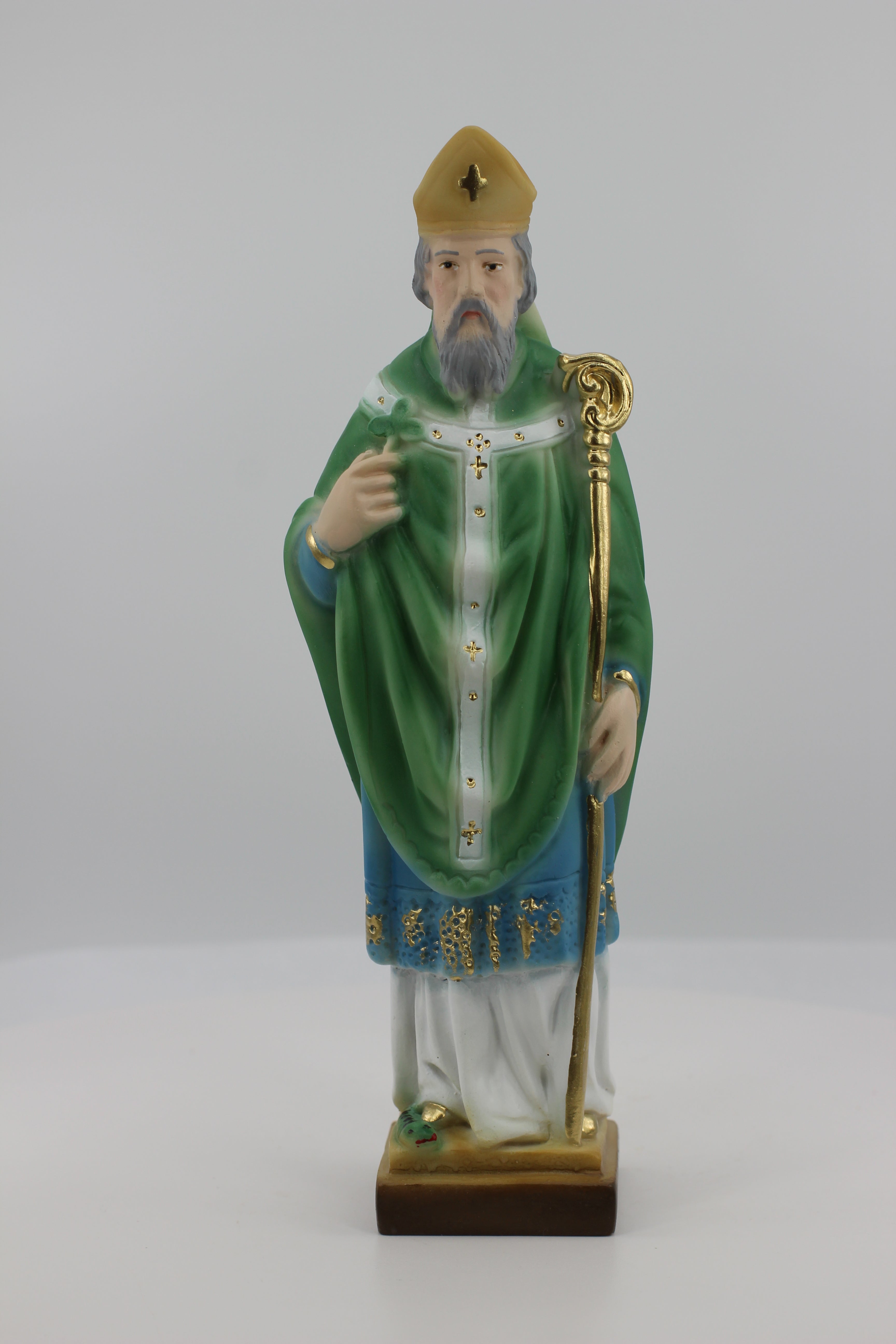 The Faith Gift Shop Saint Patrick statue - Hand Painted in Italy - Our Tuscany Collection -Estatua de San Patricio