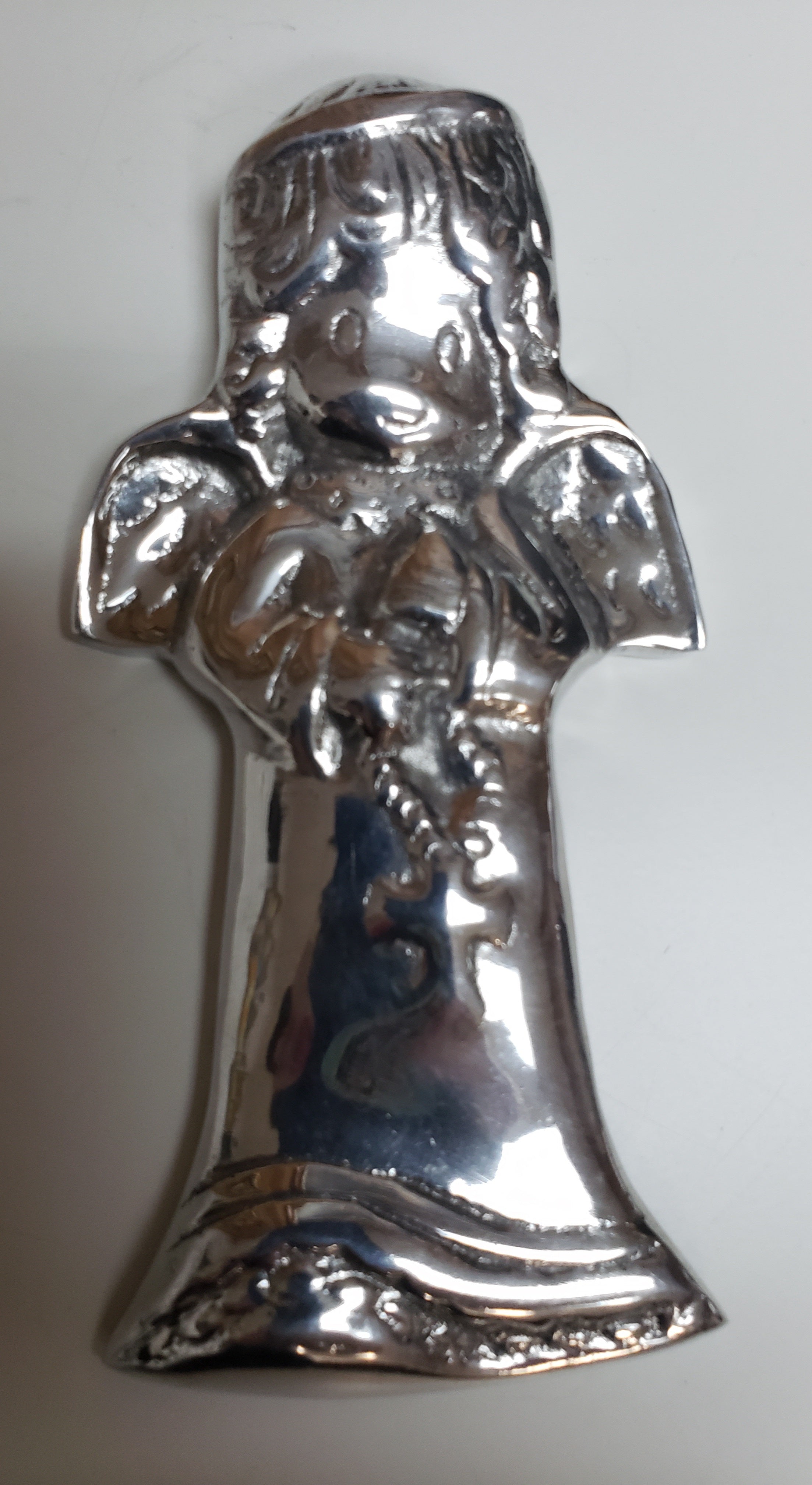 Pewter Angel with Rosary