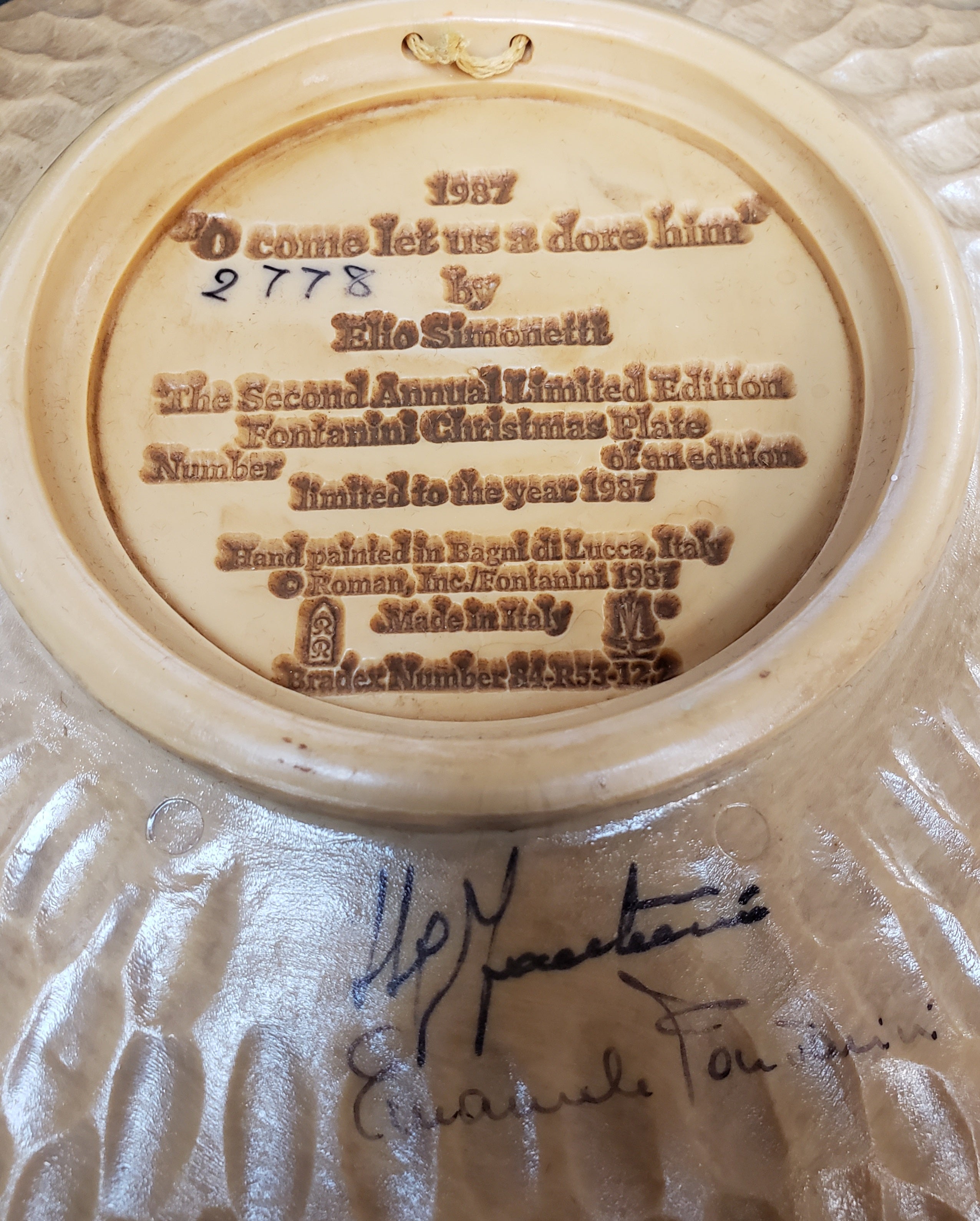 Fontanini limited edition Nativity plate