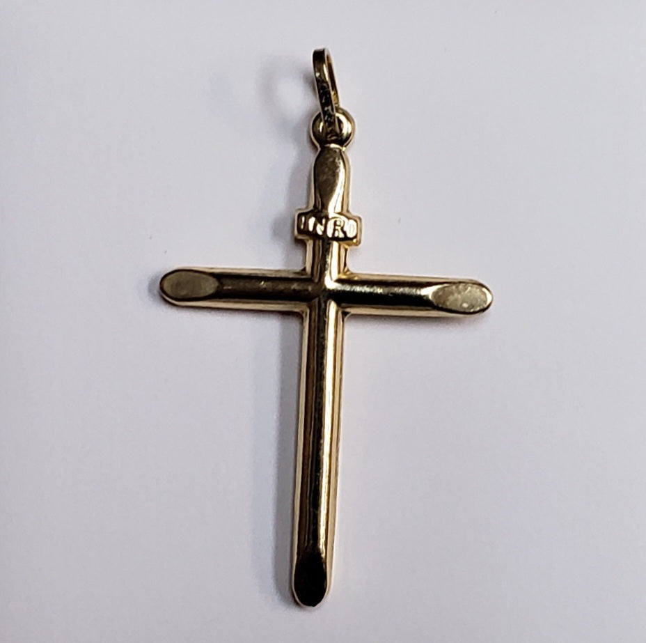 14 K Gold Plain Crucifix Pendant