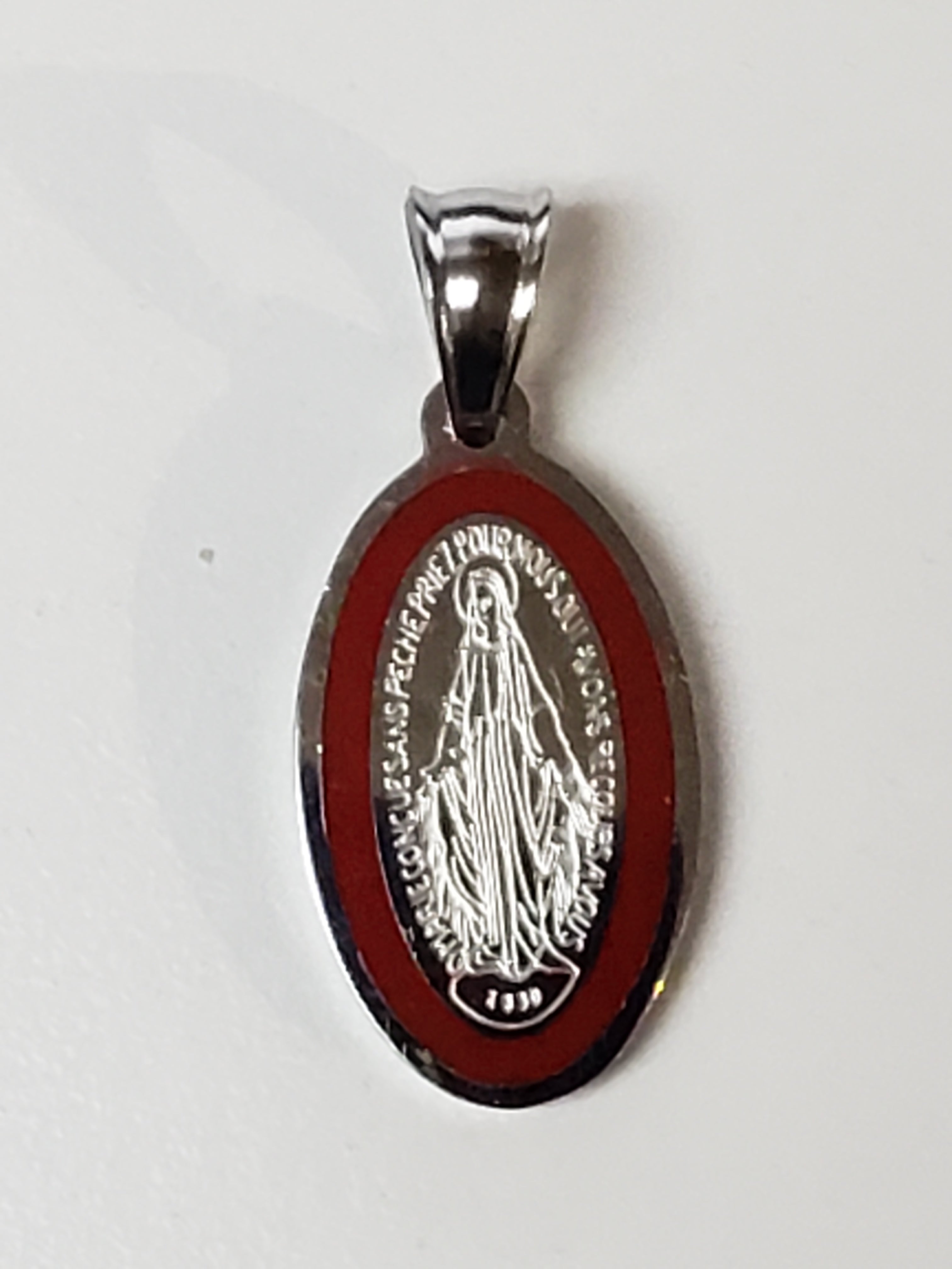 Our Lady of Grace Enamel Color Medal- Stainless Steel