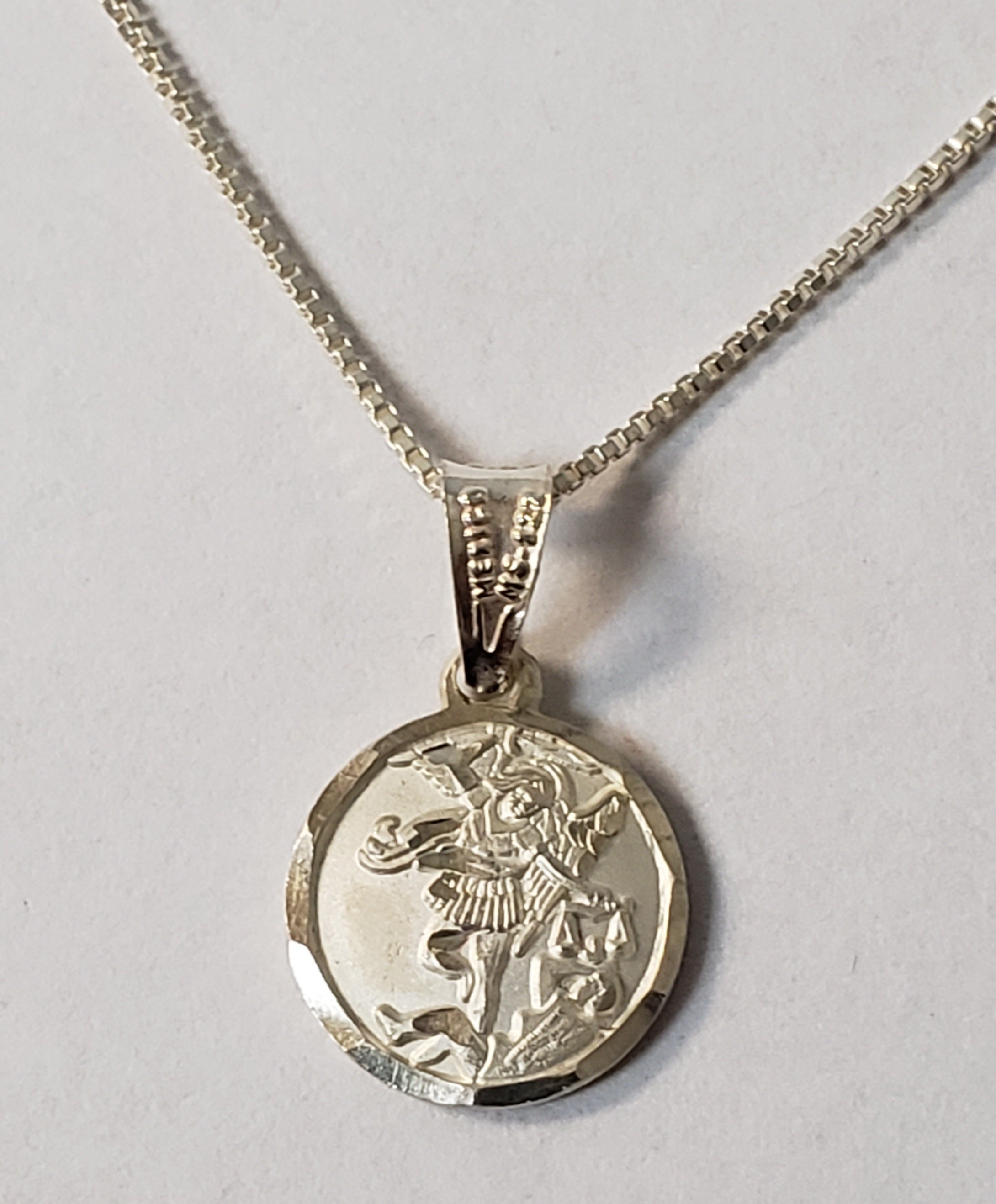 Necklace Silver Medal St Michael Archangel