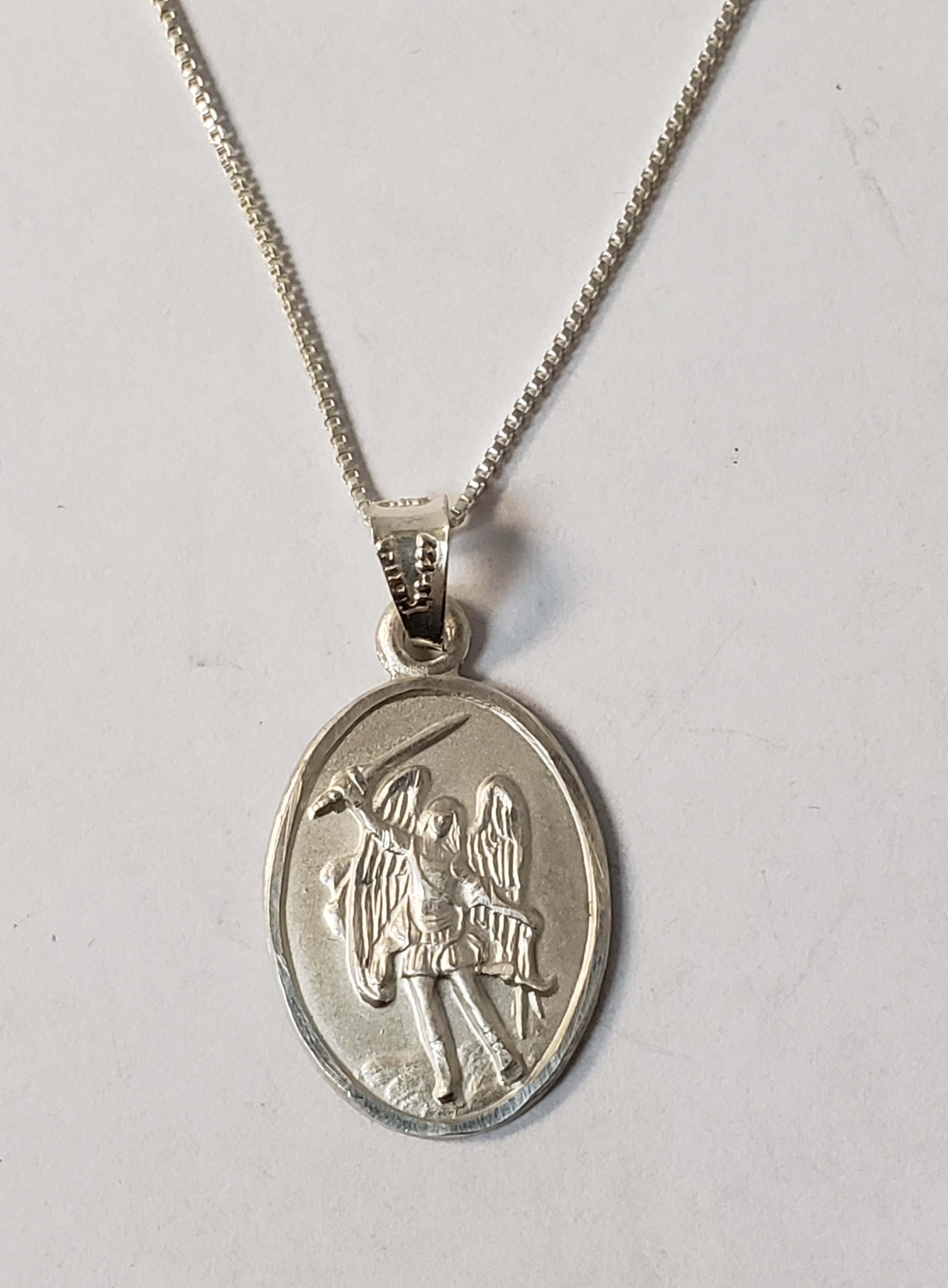 Necklace Silver Medal St Michael Archangel
