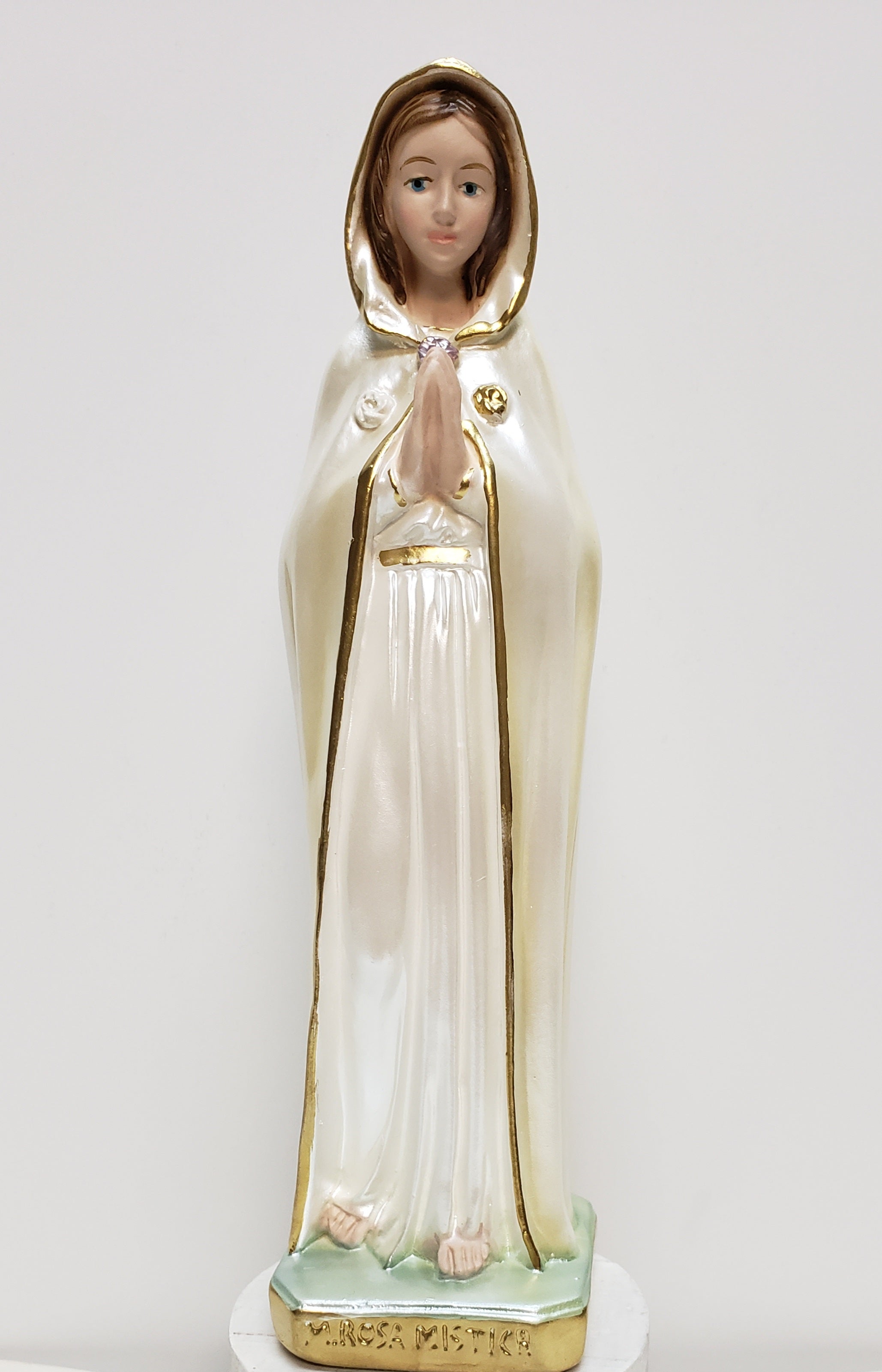 8.5" Pearl Mary Rosa Mystica- Hand Painted in Italy - Our Tuscany Collection