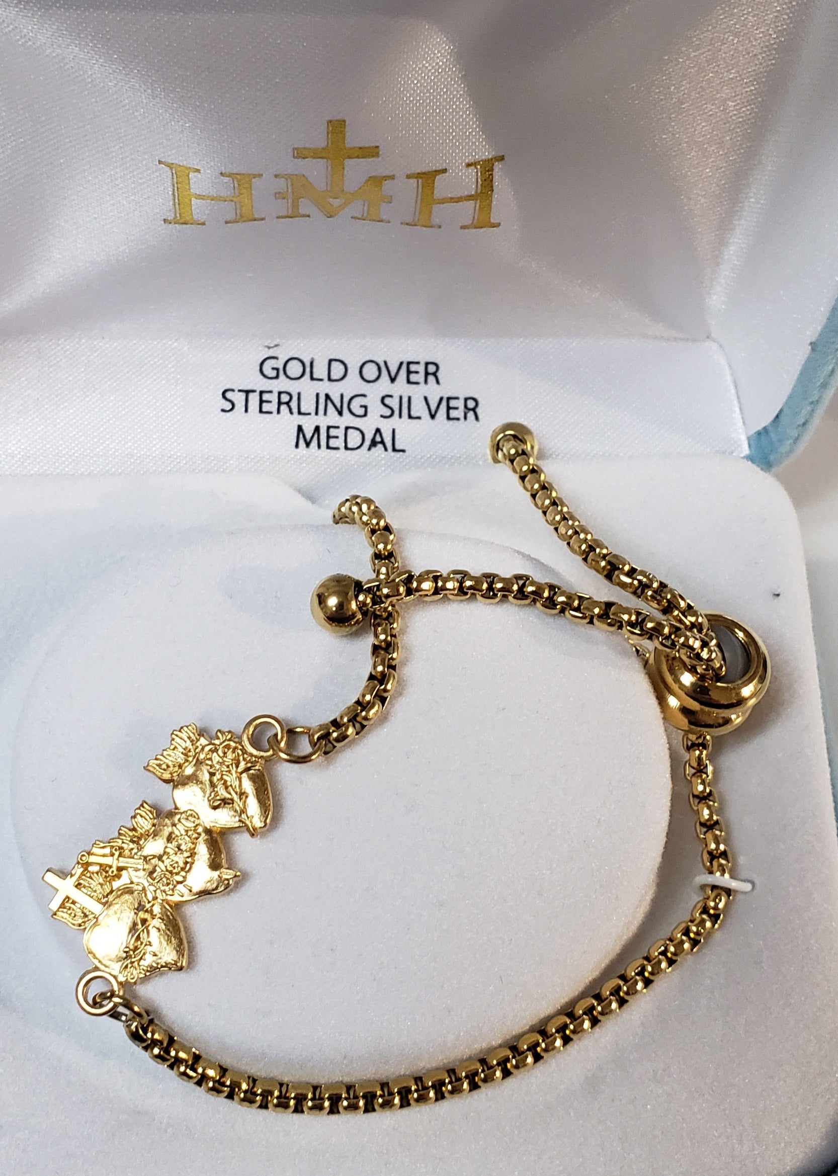 Holy Family Three Hearts Sterling Silver Bracelet