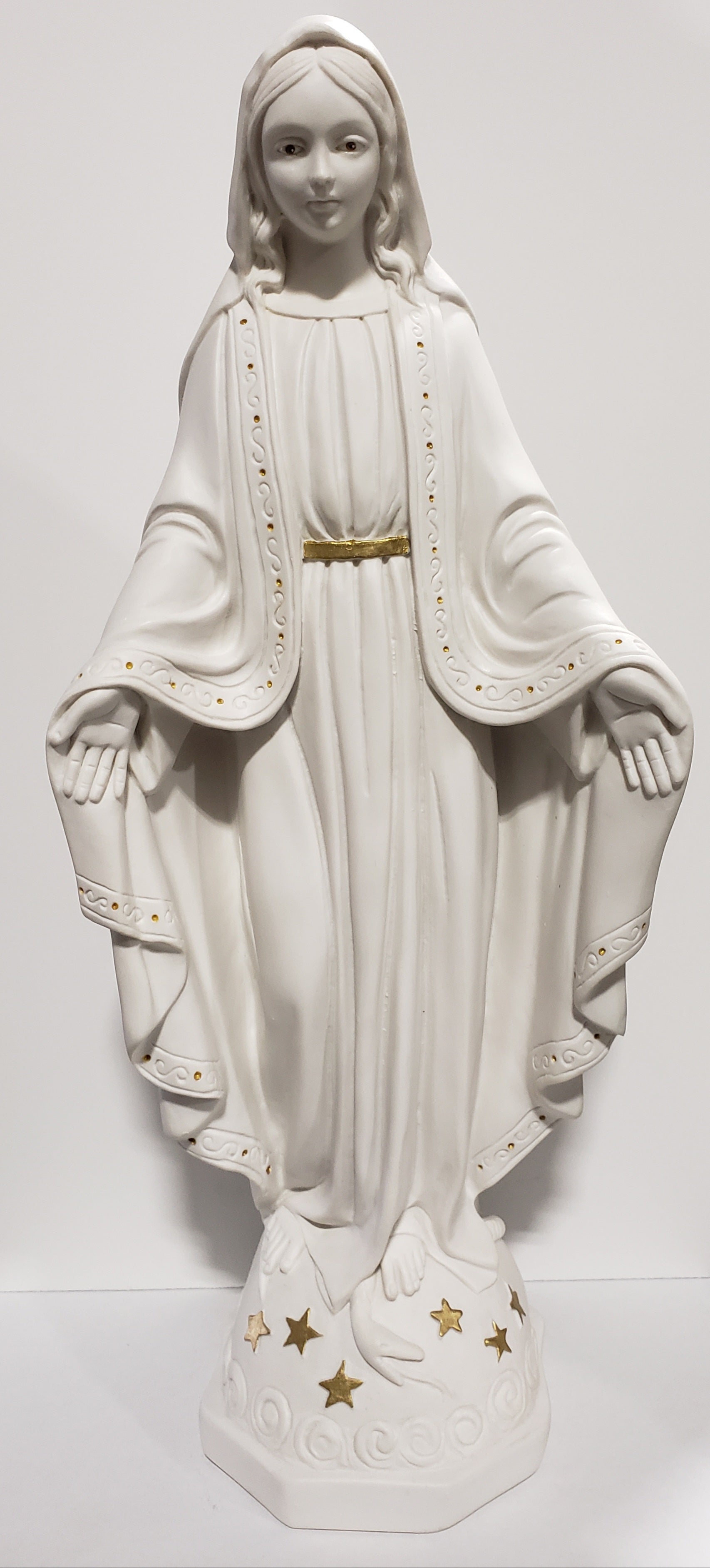 16" Miraculous Mary - Milagrosa Collection White-Gold