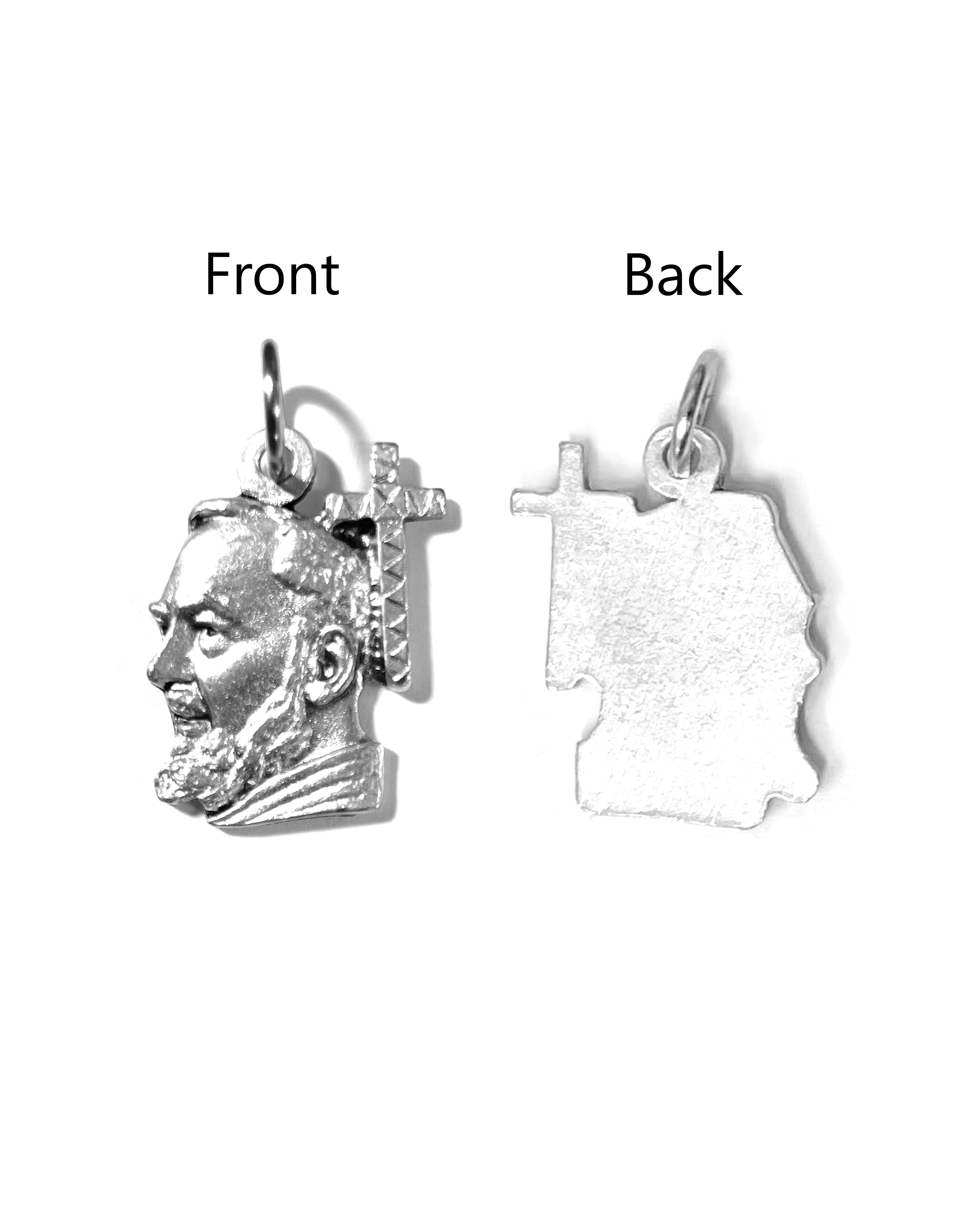 Saints Medals in oxidized silver made in Italy 1.0" x 0.7"