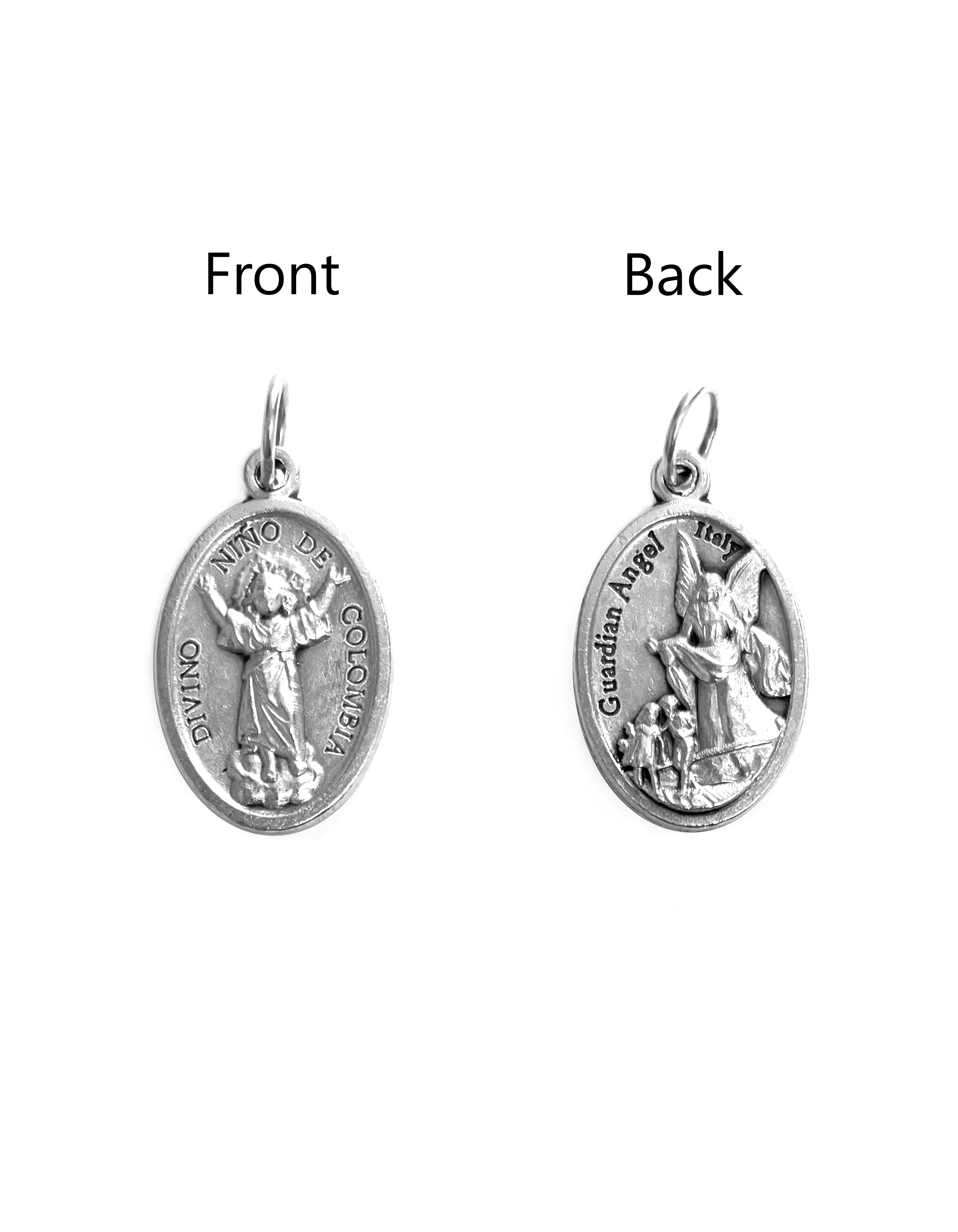 Saints Medals in oxidized silver made in Italy 1.0" x 0.7"