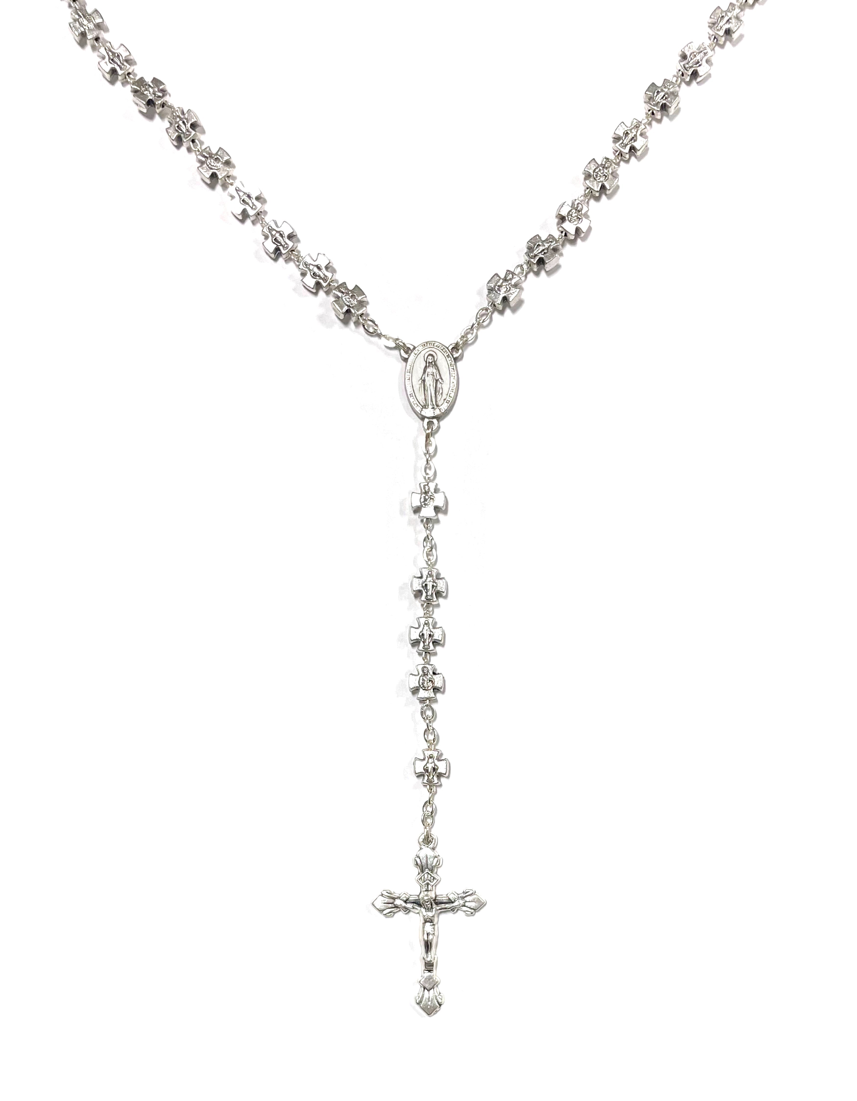 Rosary of the Miraculous medal with beads in form of crosses