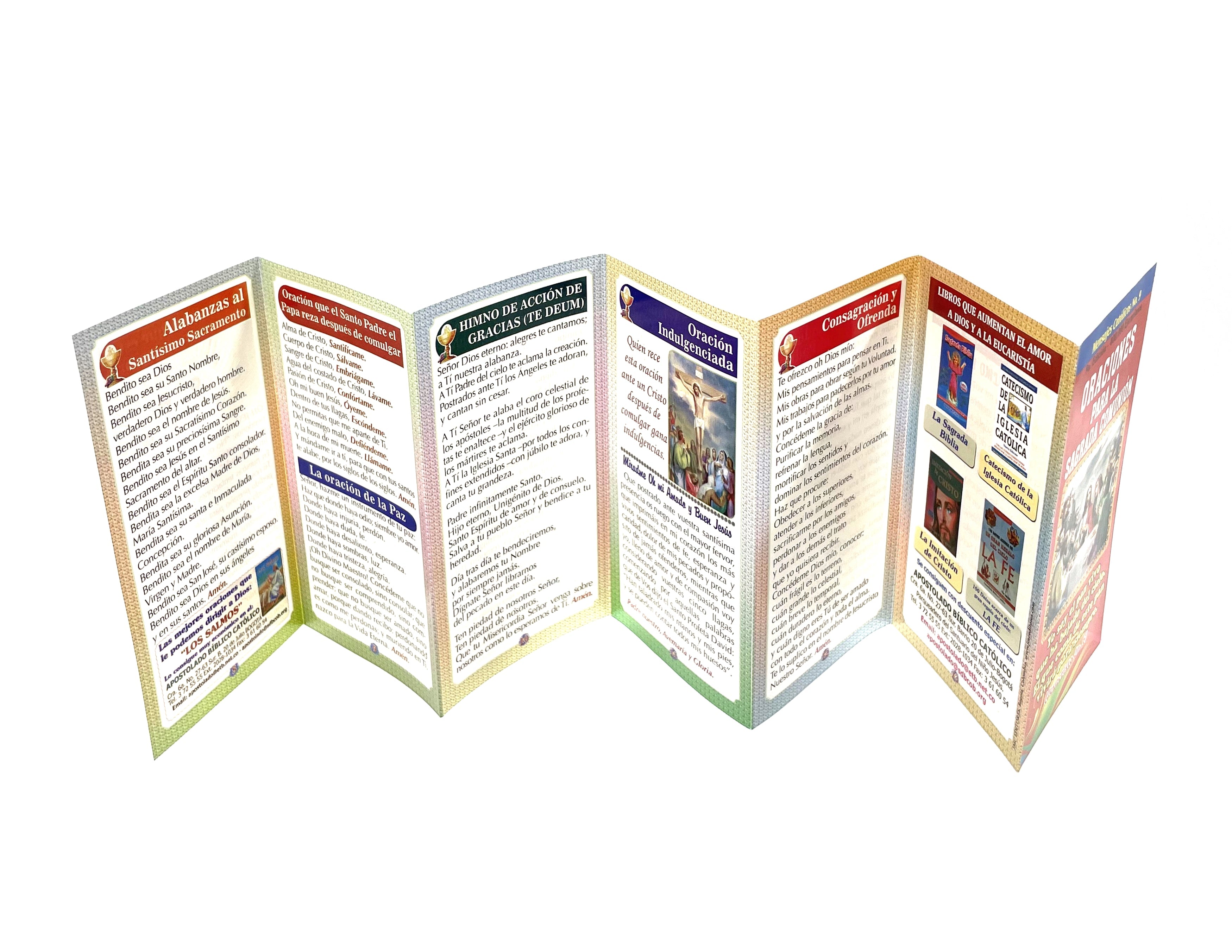Plegable Oraciones para La Sagrada Comunión