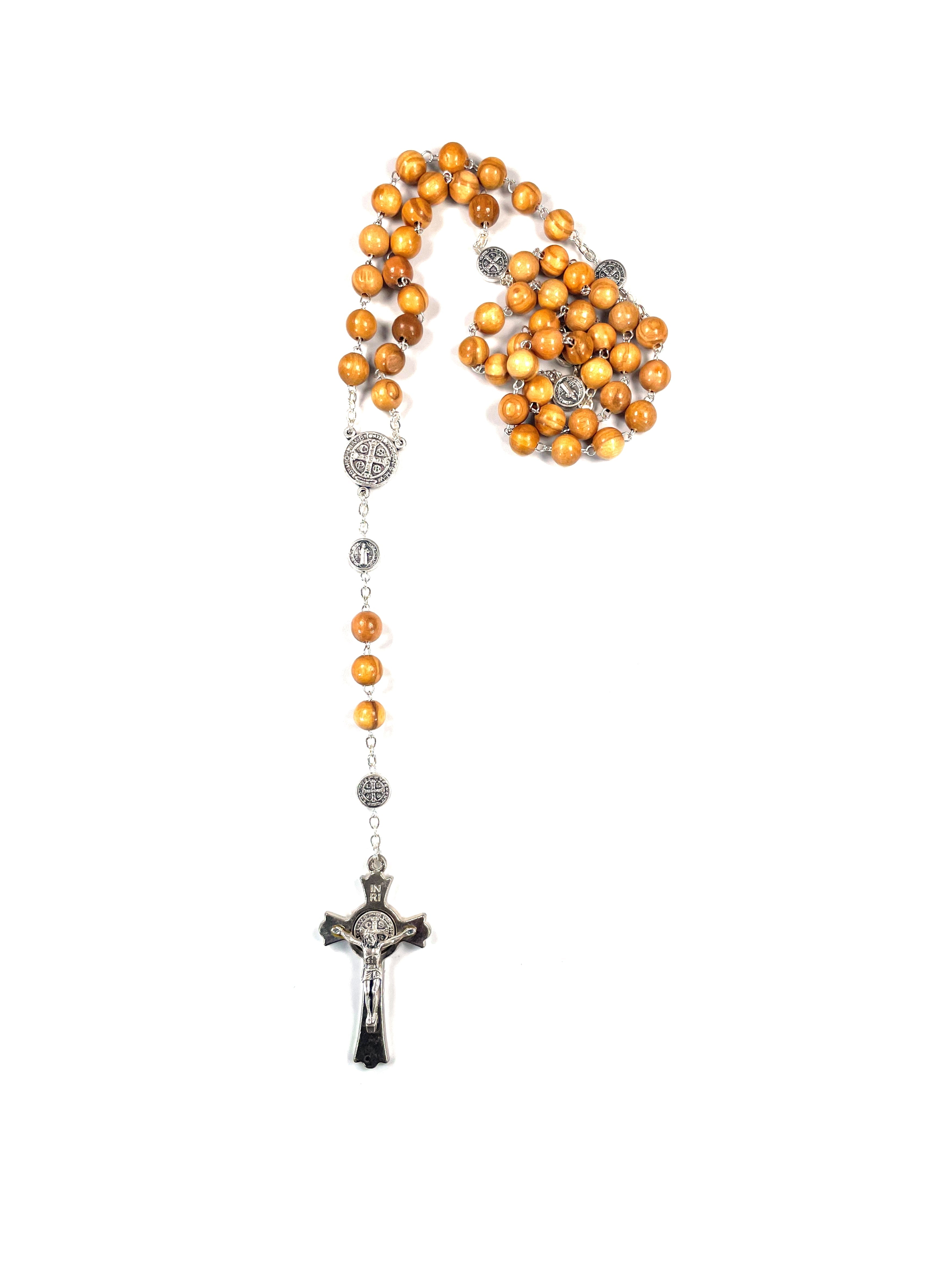 Saint Benedict Italian wooden rosary