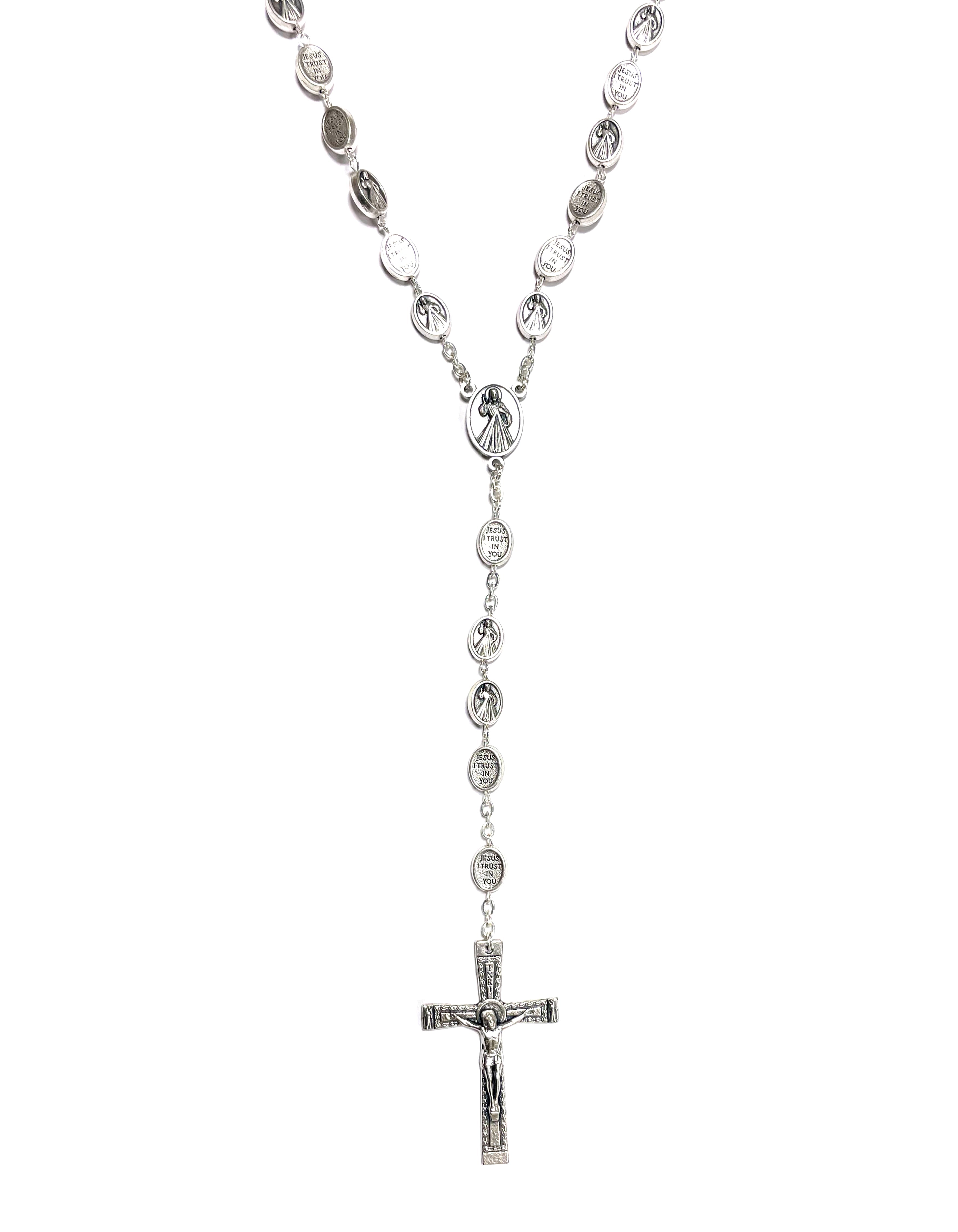 Rosary with Divine Mercy medals beads