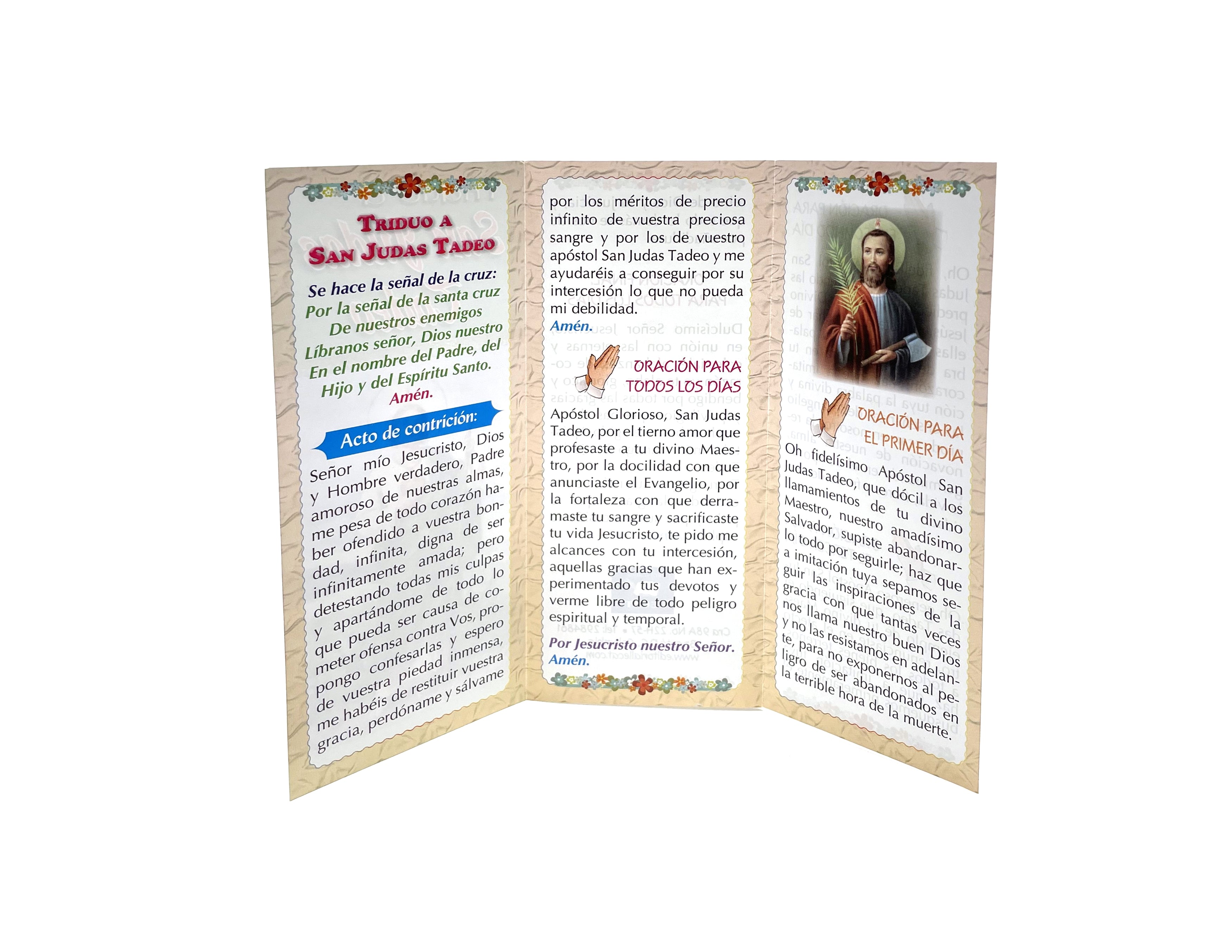 Plegable Triduo a San Judas Tadeo