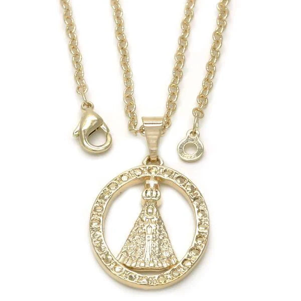 Virgen de la caridad del cobre charm and chain