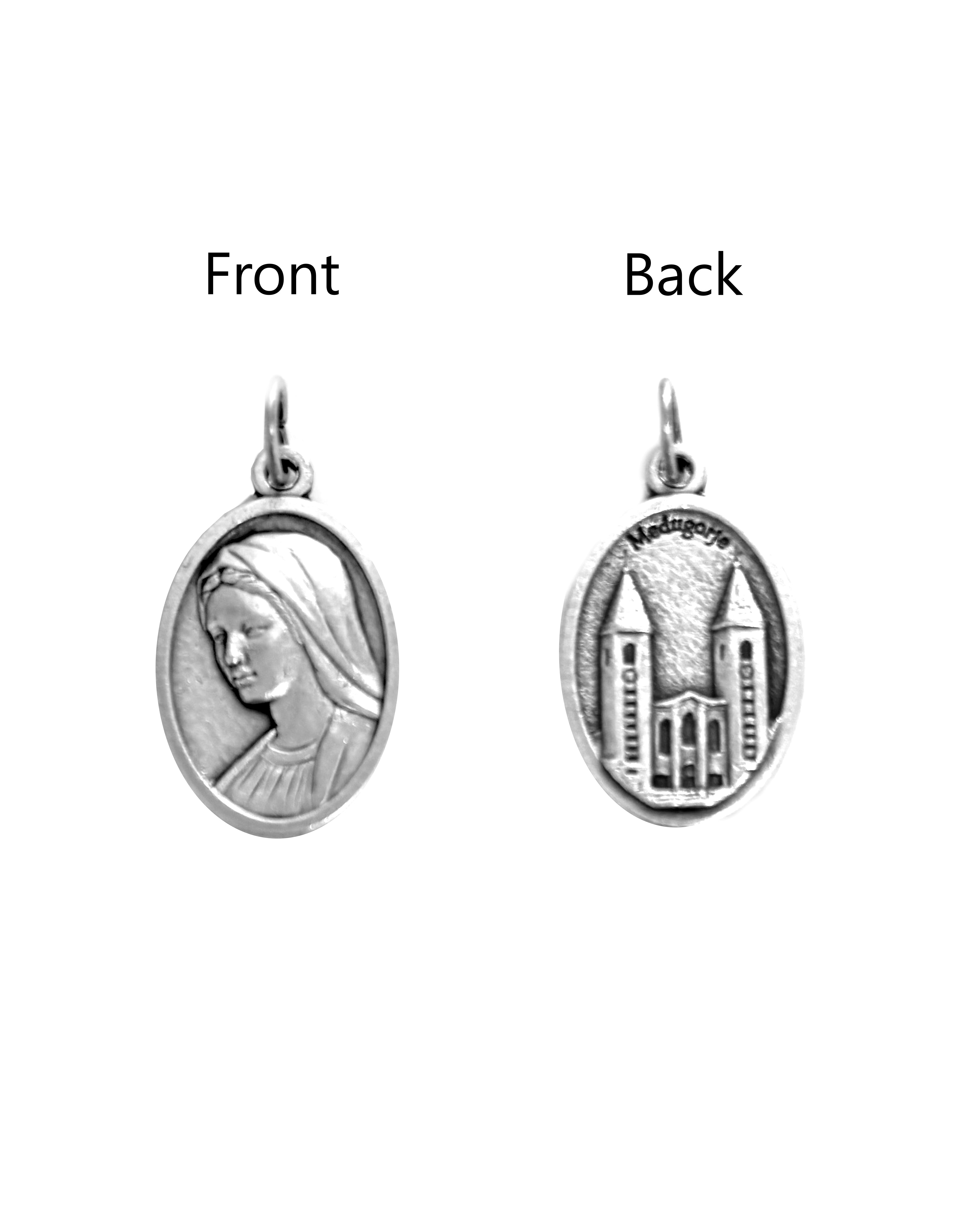 Saints Medals in oxidized silver made in Italy 1.0" x 0.7"