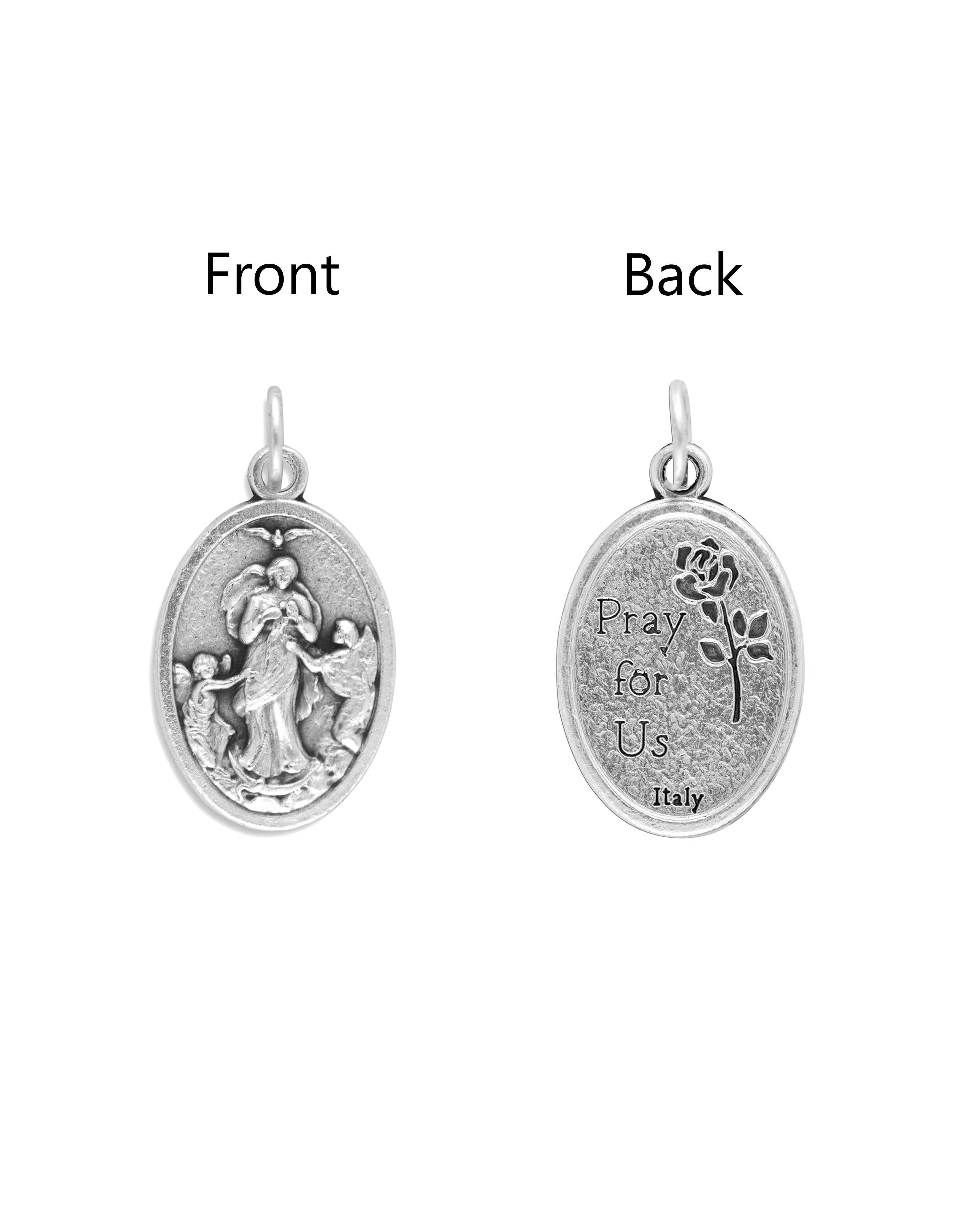 Saints Medals in oxidized silver made in Italy 1.0" x 0.7"