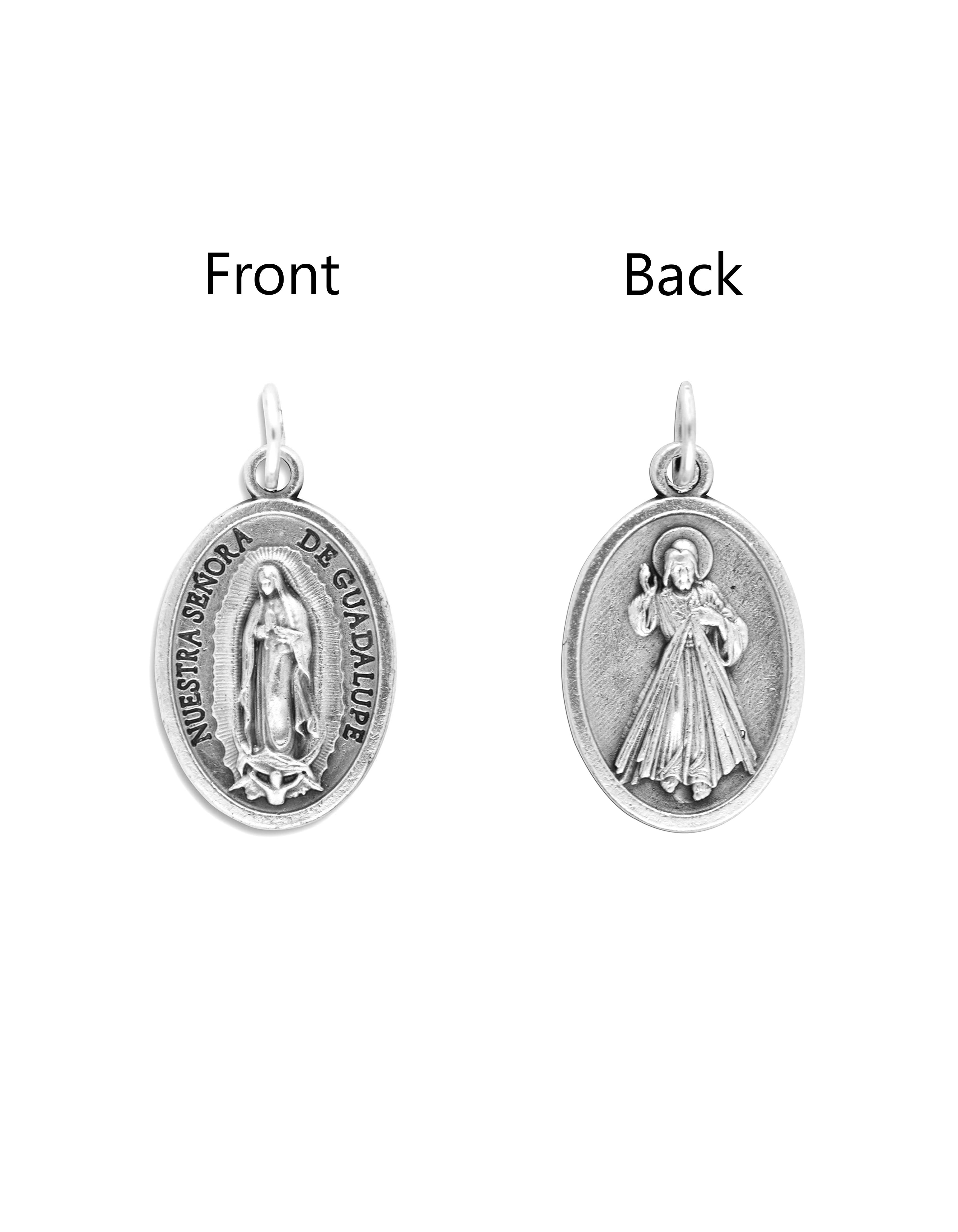 Saints Medals in oxidized silver made in Italy 1.0" x 0.7"