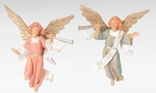 5" 2 Pc Angels Trumpeting Nativity Figures