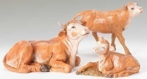 Fontanini 5" Scale 3 Piece Set Ox Family Nativity Figures