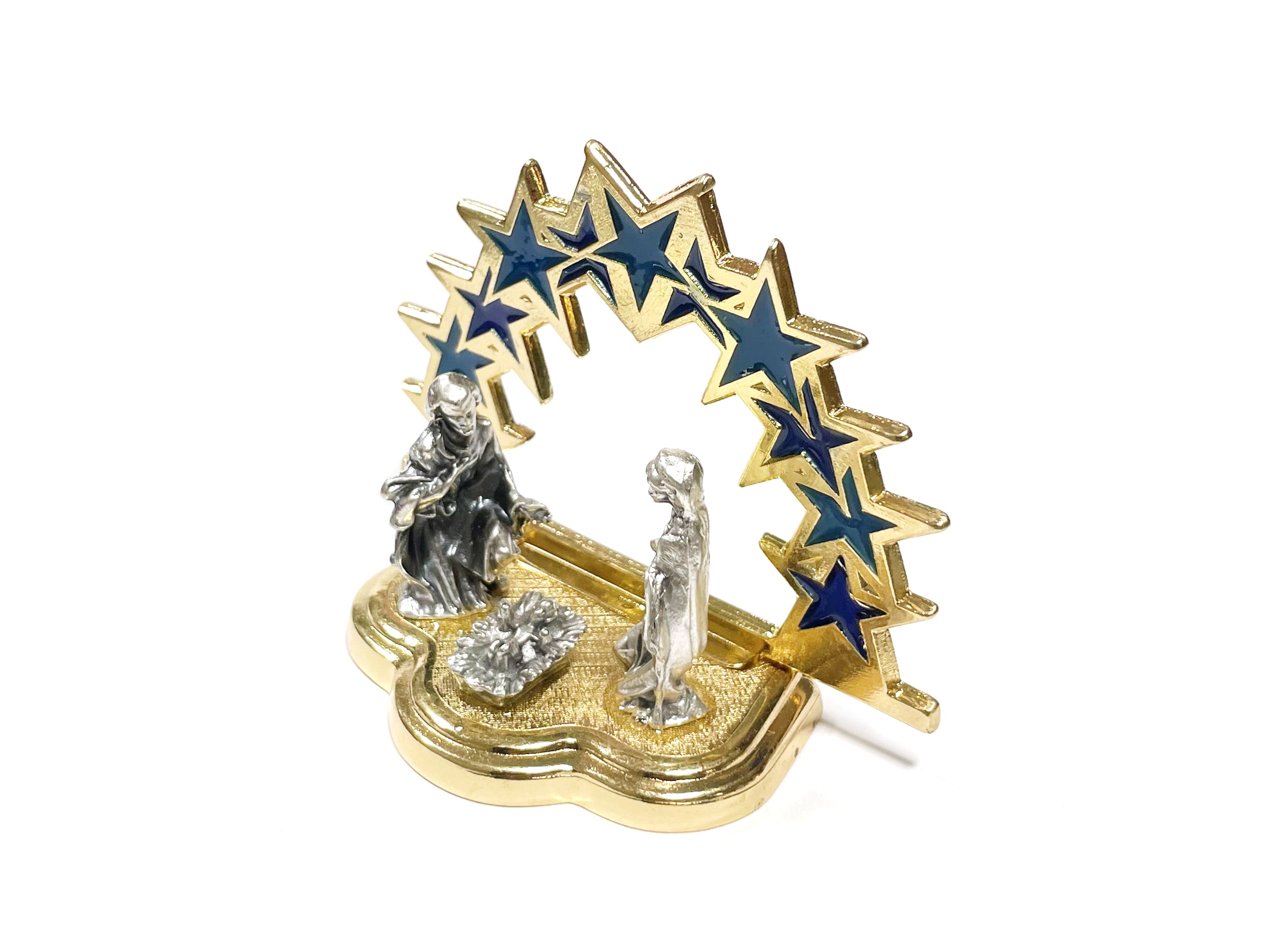 Nativity with Stars arch stained glass style