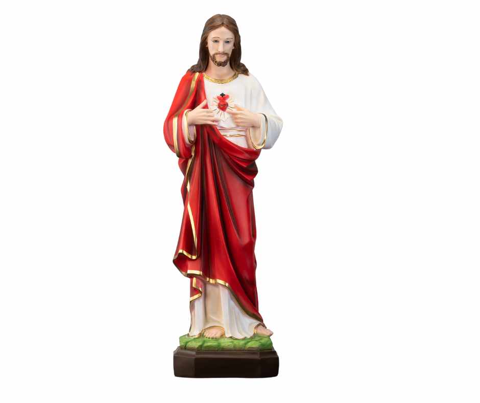 The Faith Gift Shop Sacred Heart of Jesus statue - Hand Painted in Italy - Our Tuscany Collection - / Sagrado Corazon de Jesus