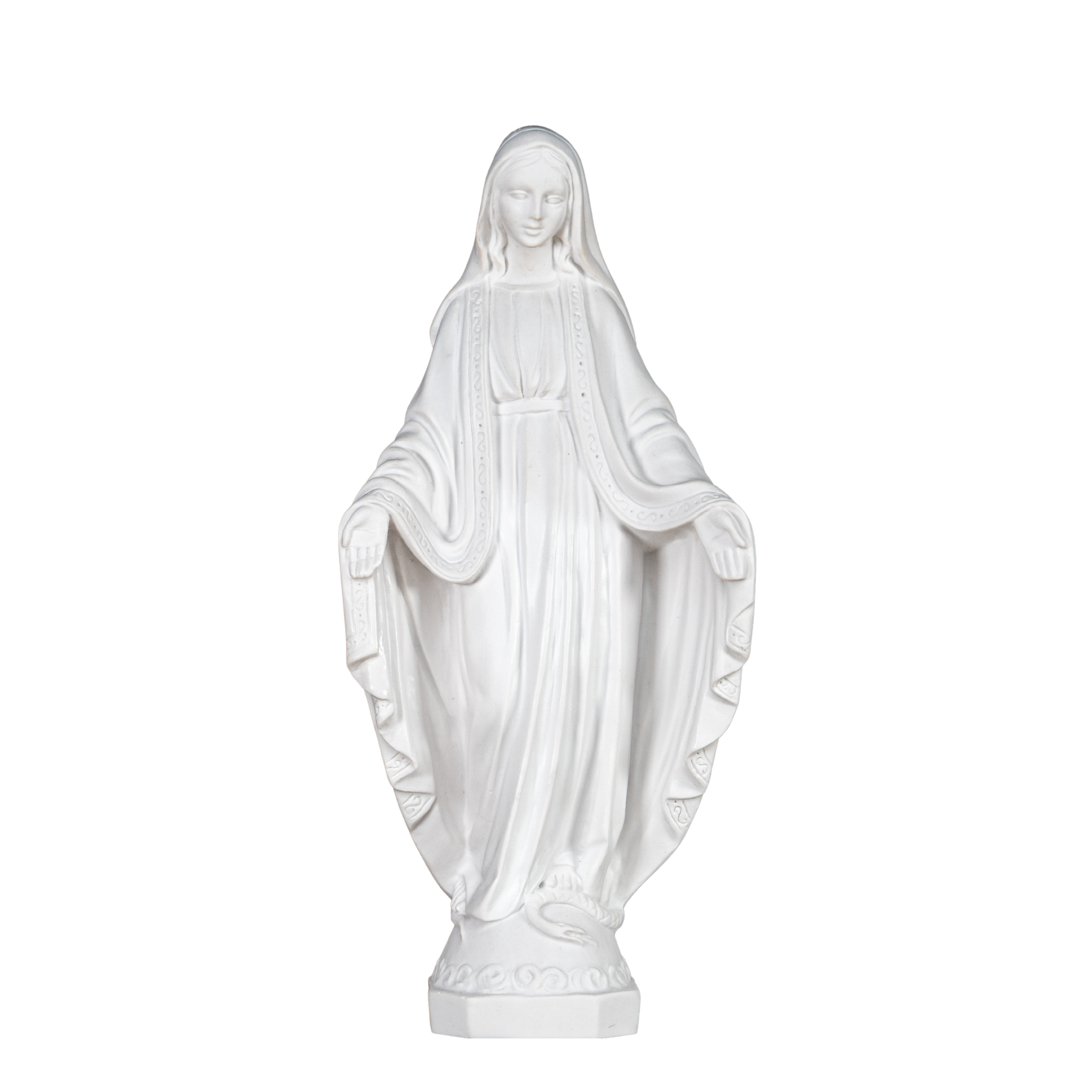 The Faith Gift Shop Our Lady of Grace - Miraculous Mary All White- Made in Italy - Our Tuscany Collection - Virgen La Milagrosa Blanca