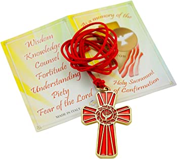 Confirmation Cross Pendant Holy Spirit Medal