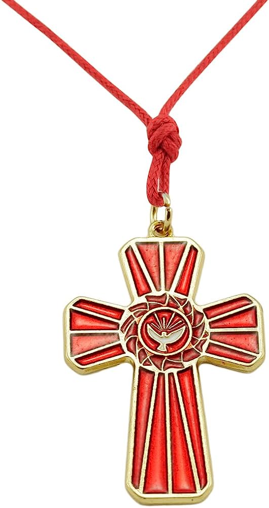 Confirmation Cross Pendant Holy Spirit Medal