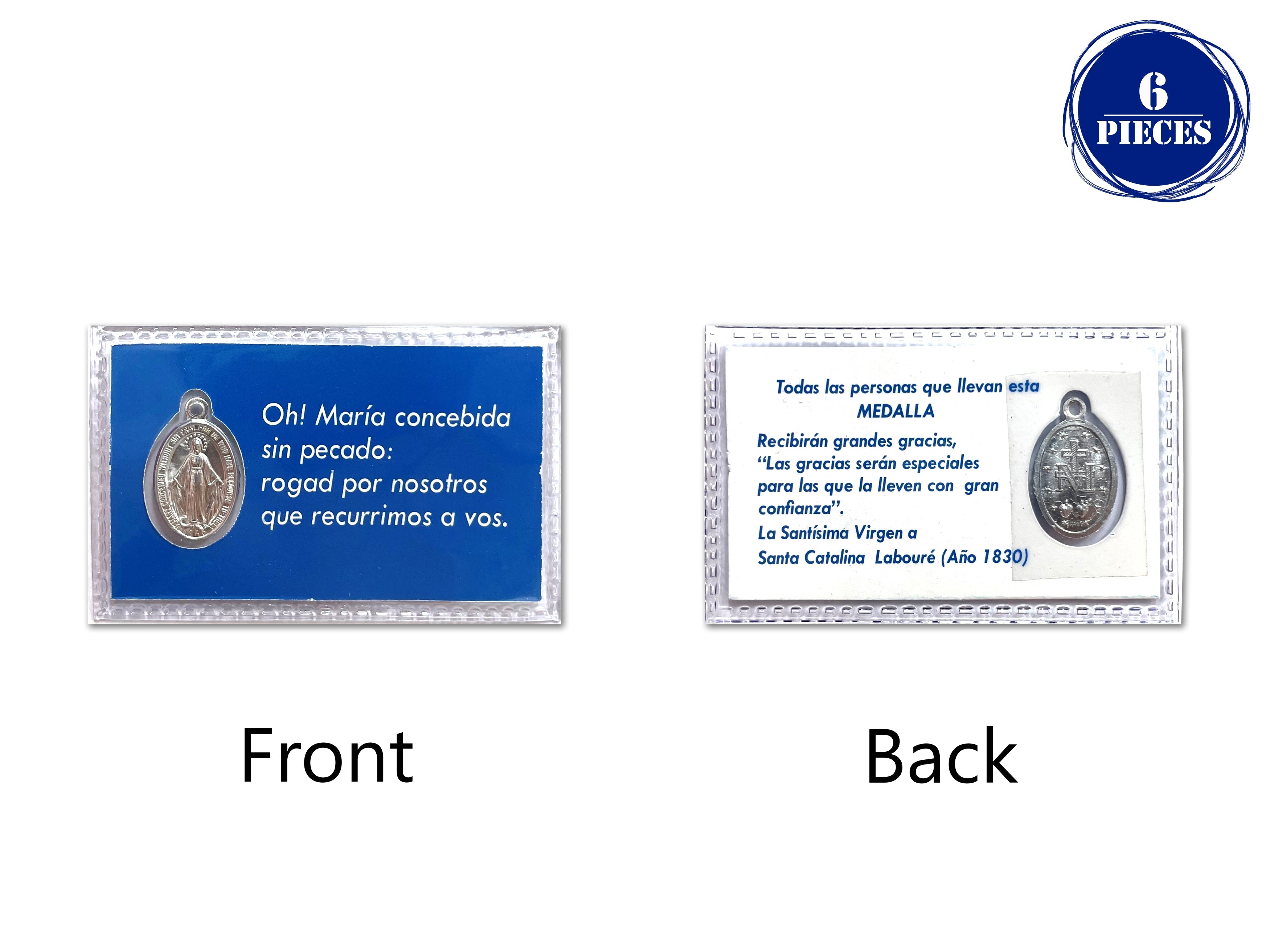 Estampa laminada con medalla de la Milagrosa y oración incluida