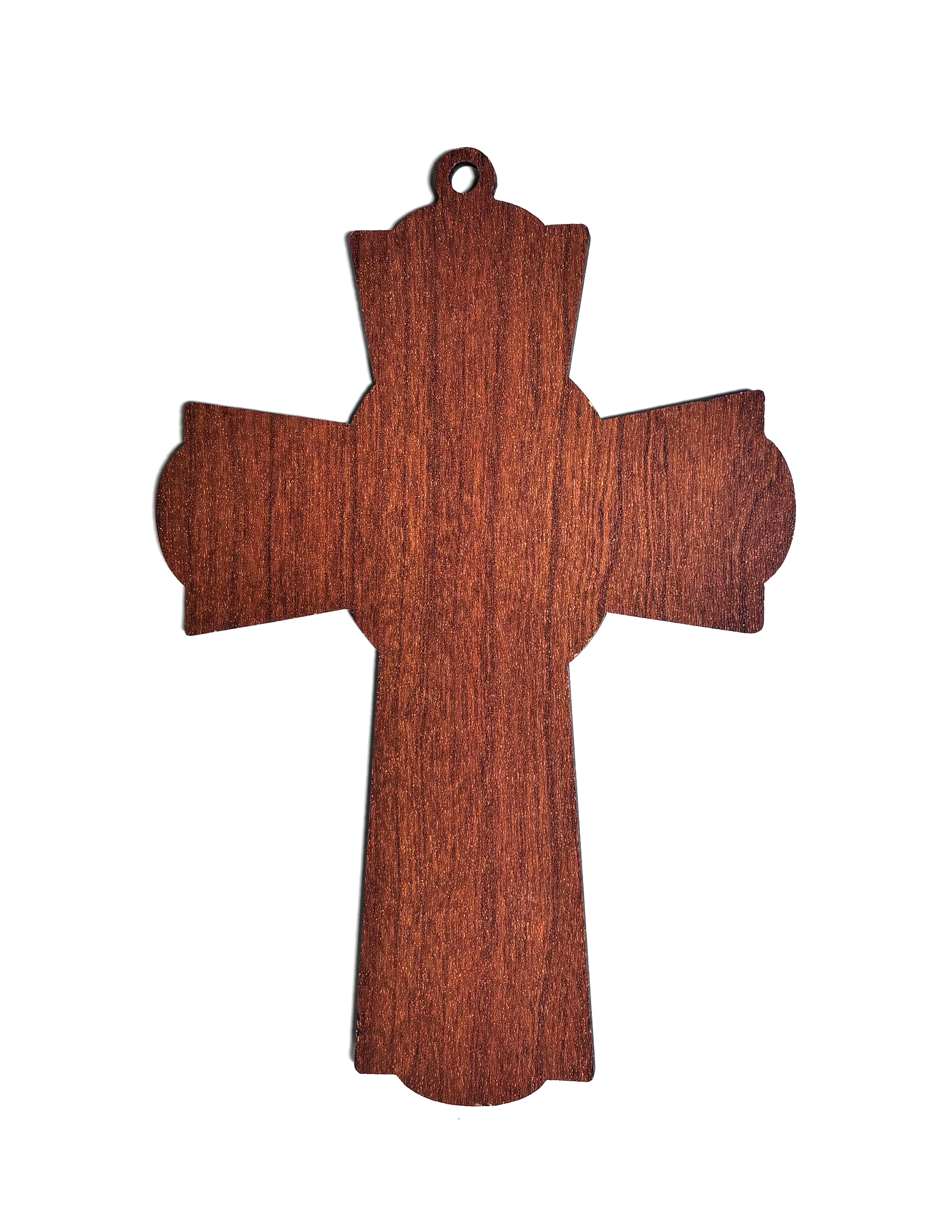 Wooden crucifixes with color images and golden details