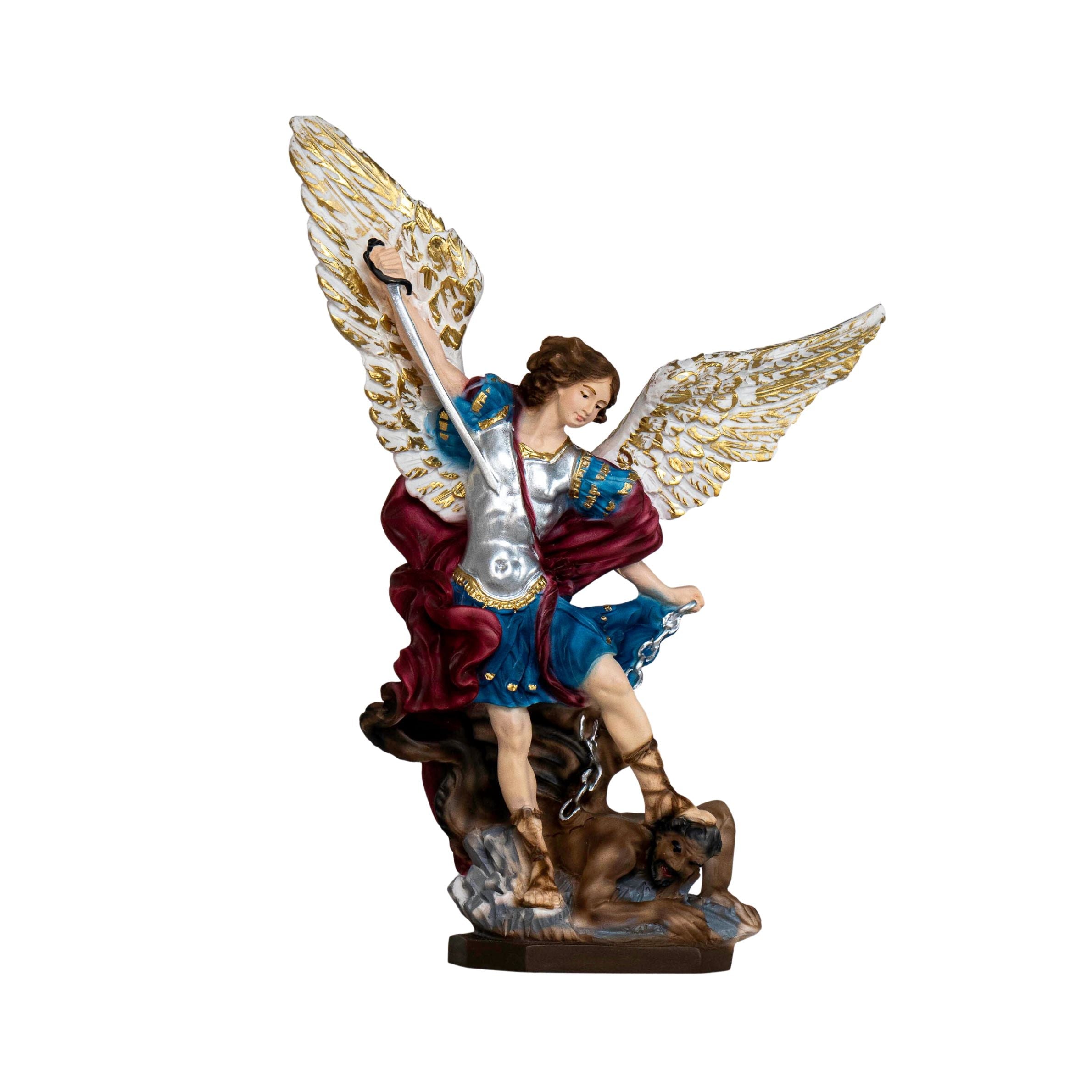 The Faith Gift Shop Saint Michael The Archangel statue - Hand Painted in Italy - Our Tuscany Collection - Estatua de San Miguel Arcangel