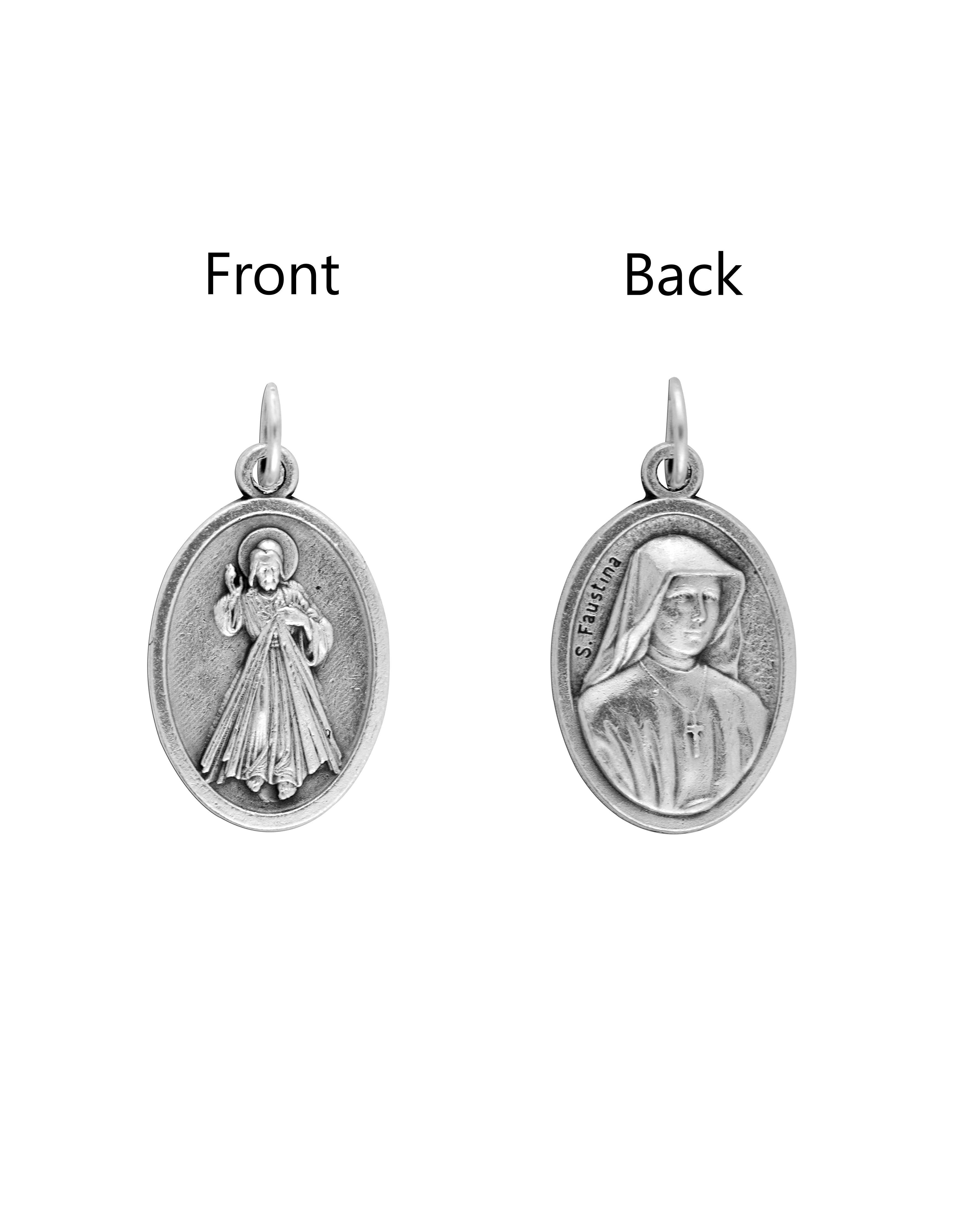 Saints Medals in oxidized silver made in Italy 1.0" x 0.7"