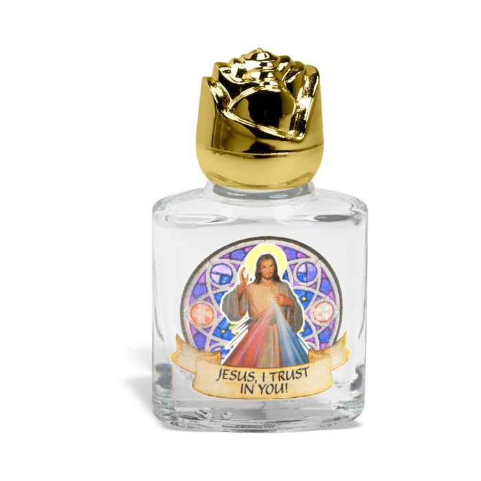 8 ml. 2" Glass Water Bottle with Gold Rose Cap