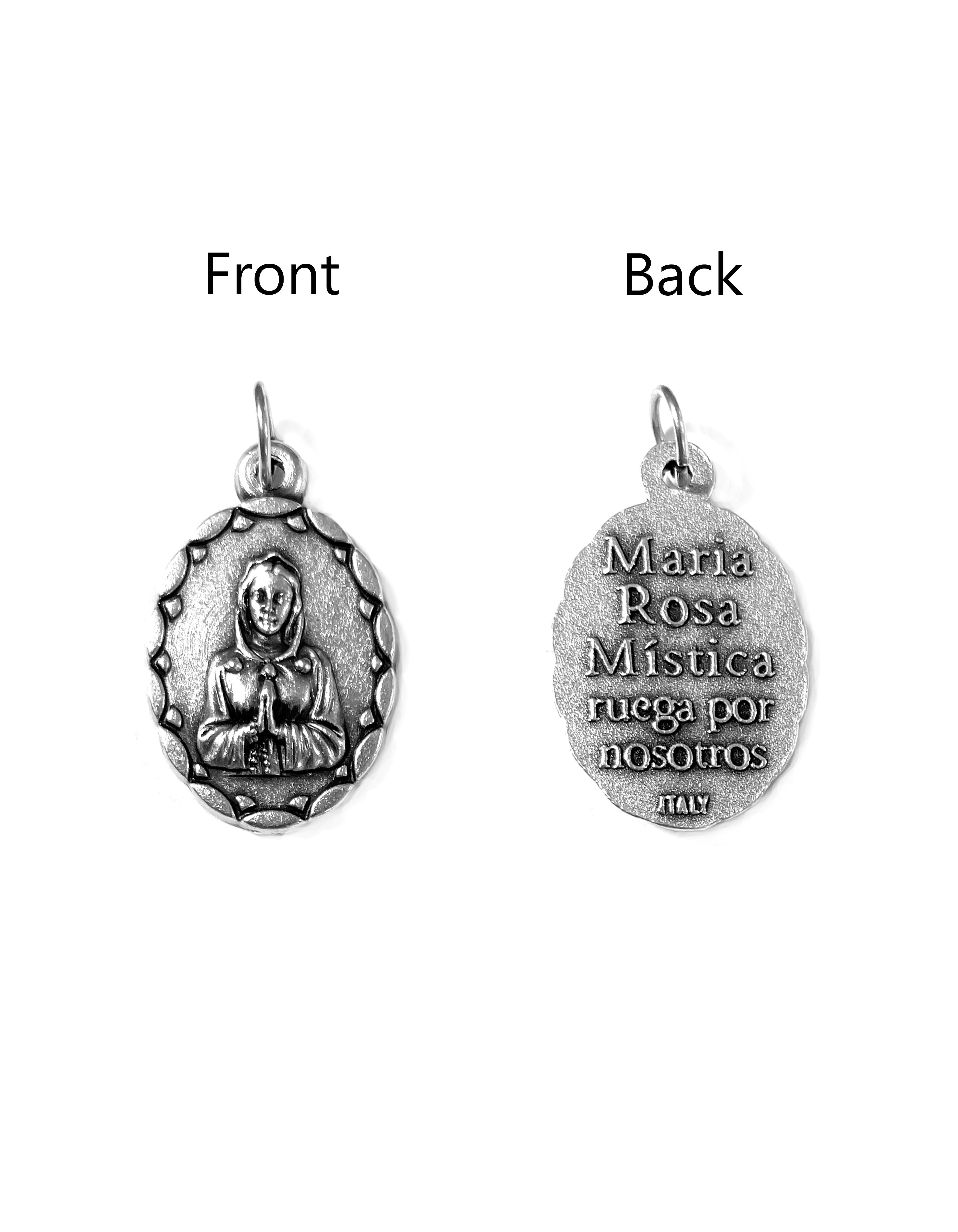 Saints Medals in oxidized silver made in Italy 1.0" x 0.7"