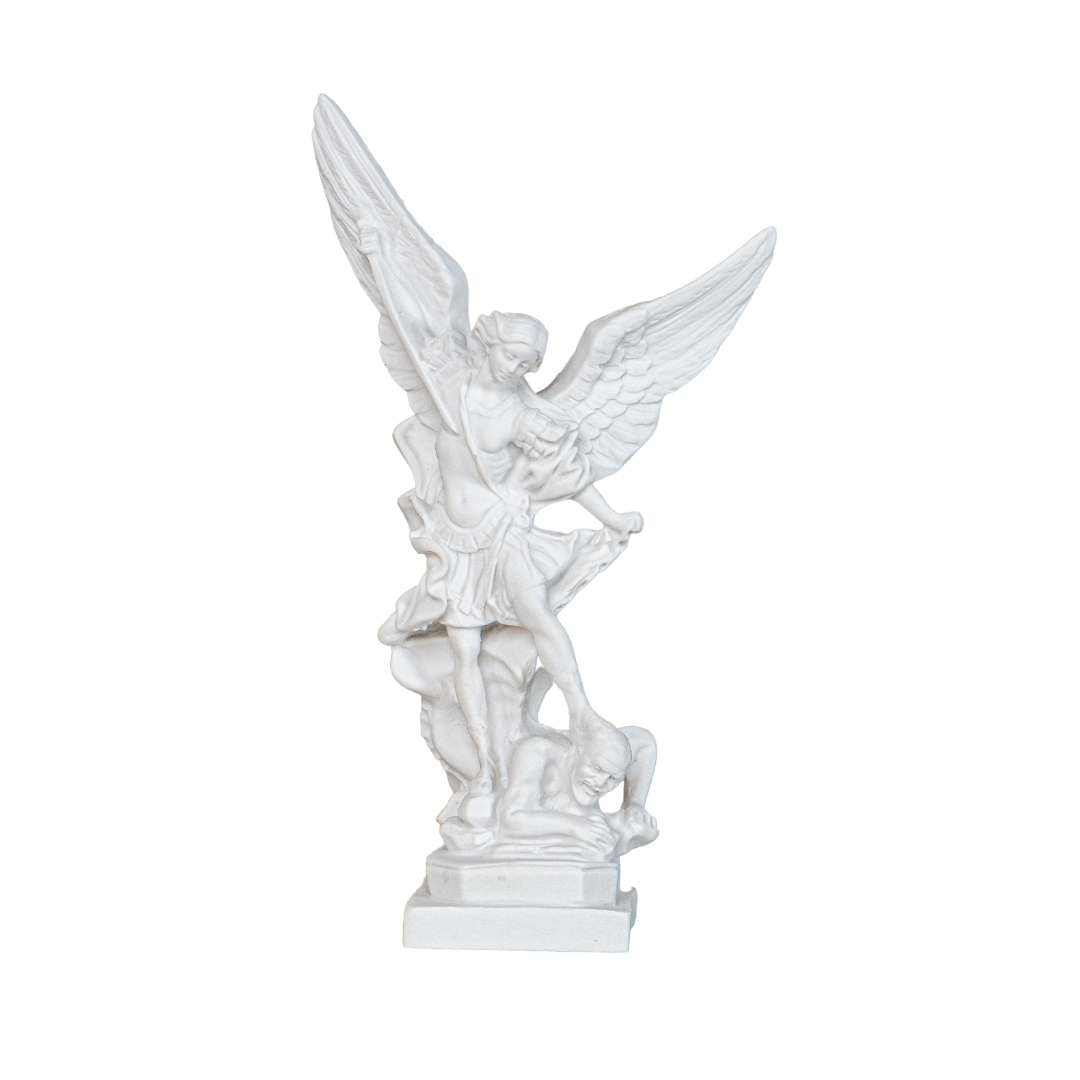 Saint Michael The Archangel White Statue / San Miguel en Blanco
